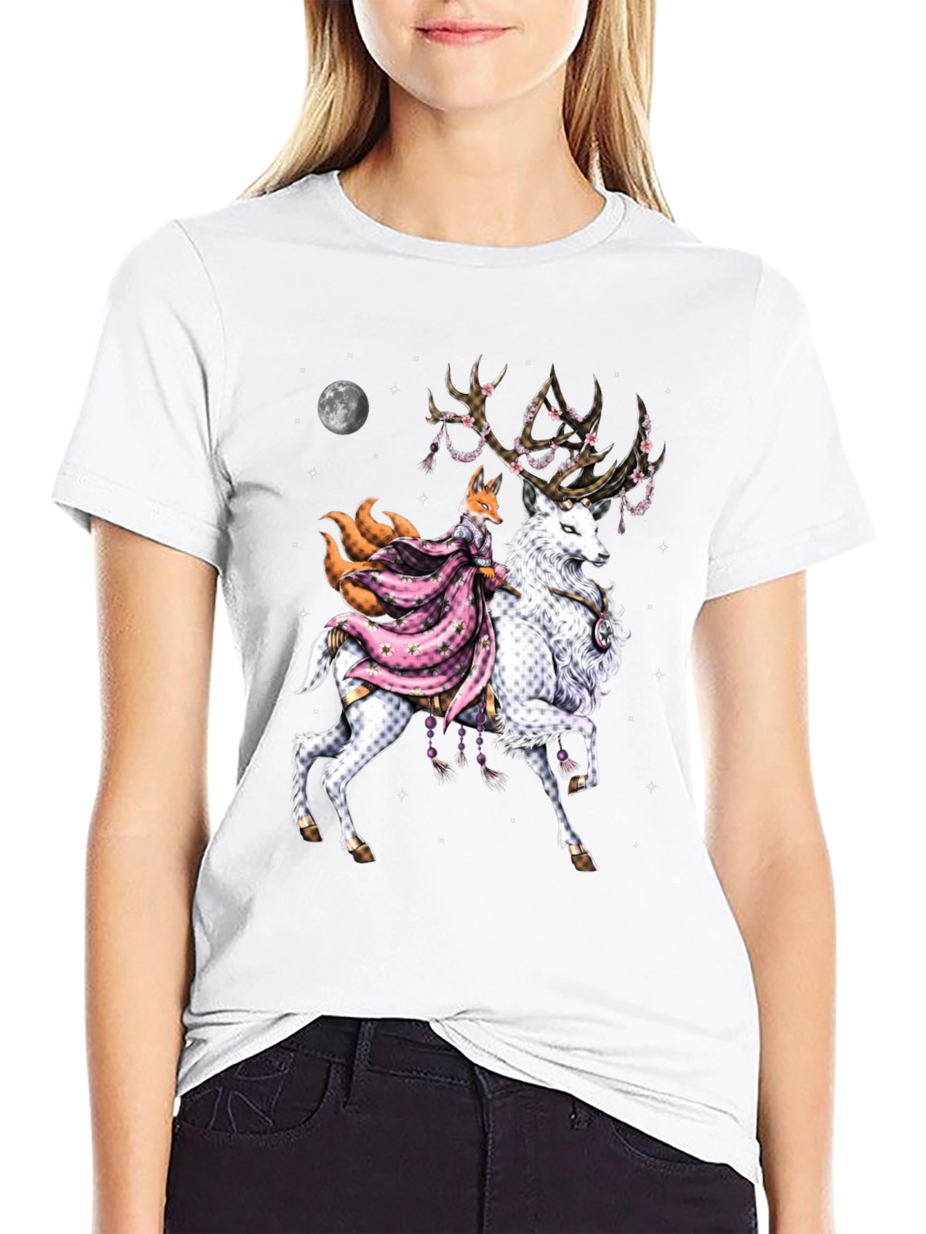 Fox & Deer Graphic Tee - Unique Design