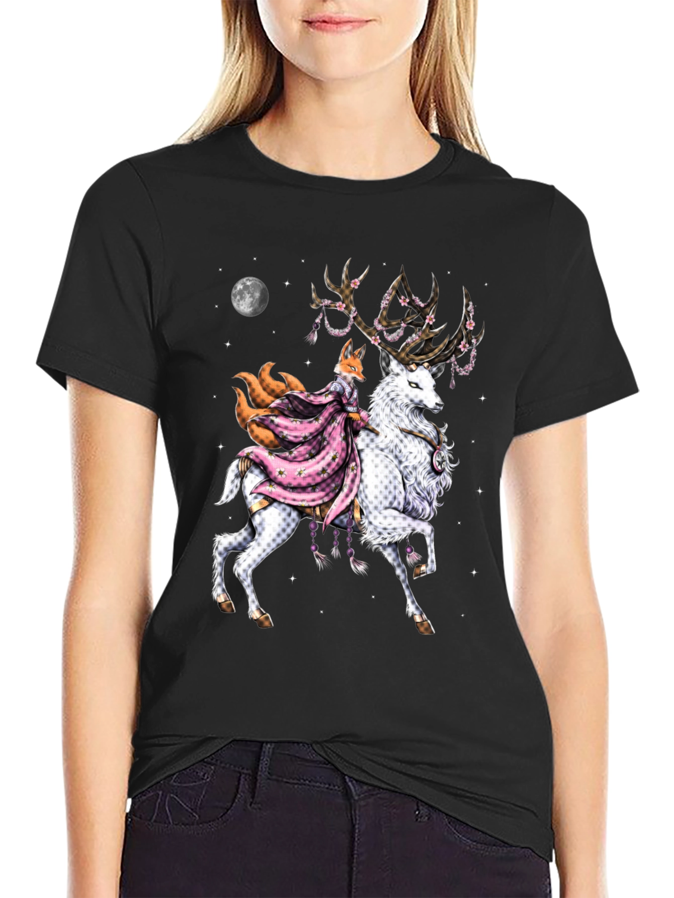 Fox & Deer Graphic Tee - Unique Design