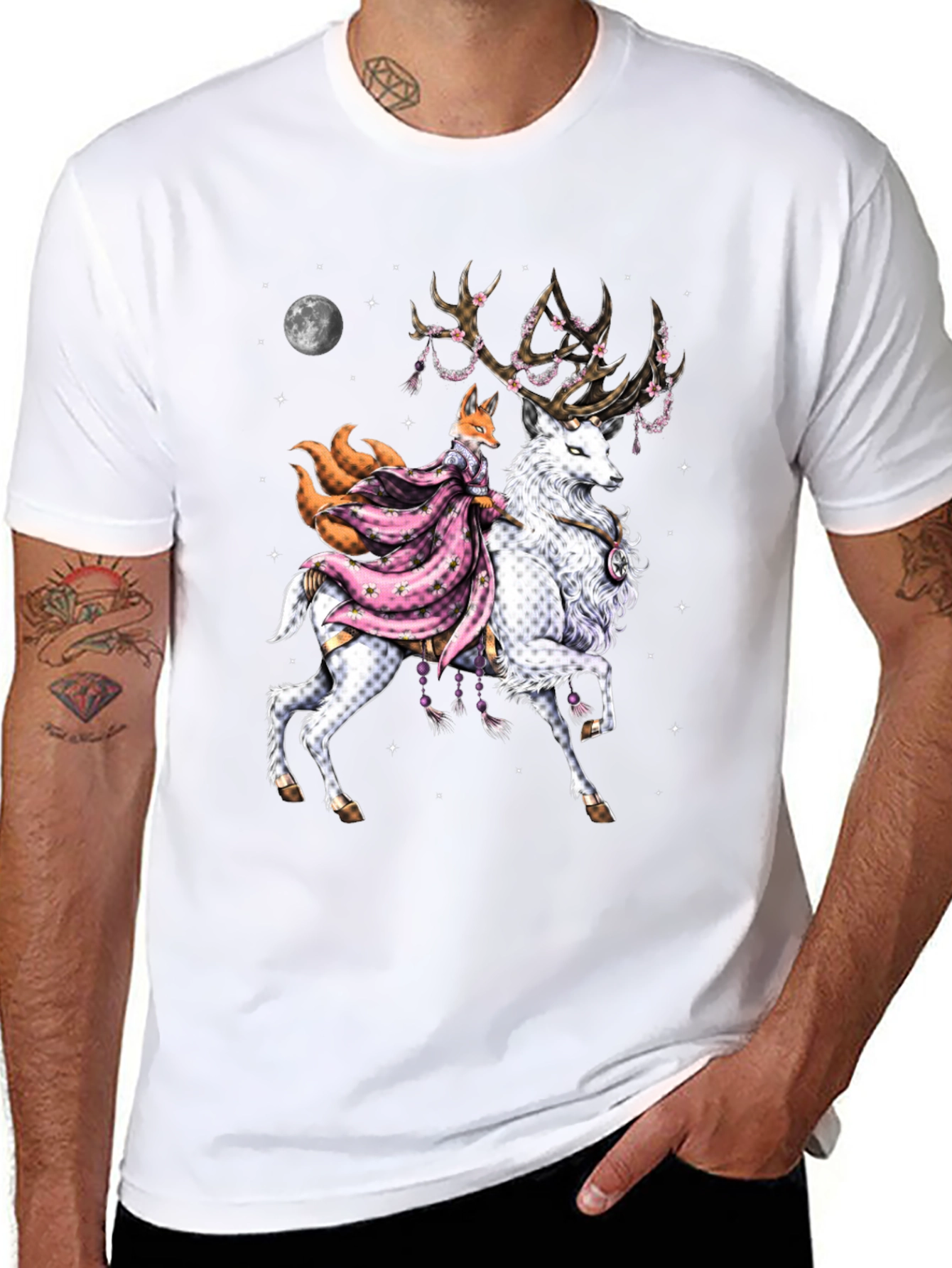 Fox & Deer Graphic Tee - Unique Design