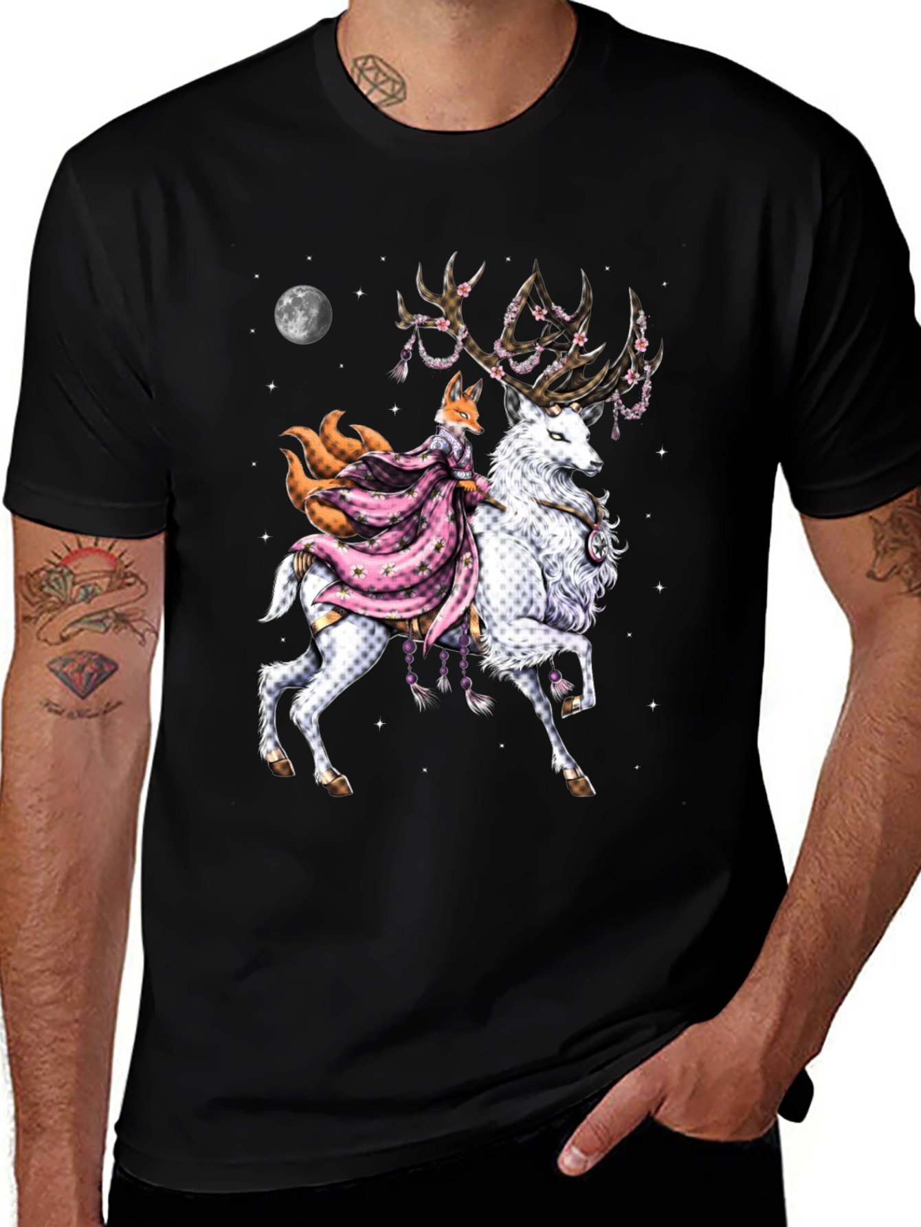 Fox & Deer Graphic Tee - Unique Design