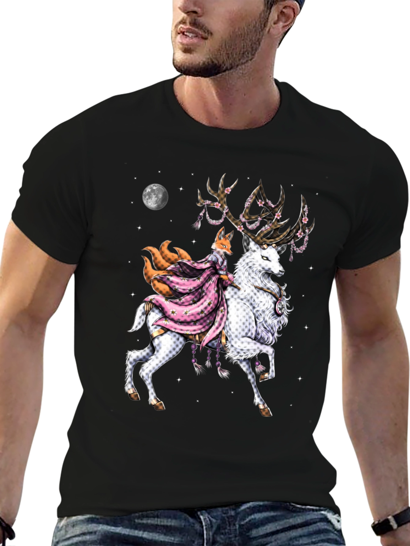 Fox & Deer Graphic Tee - Unique Design
