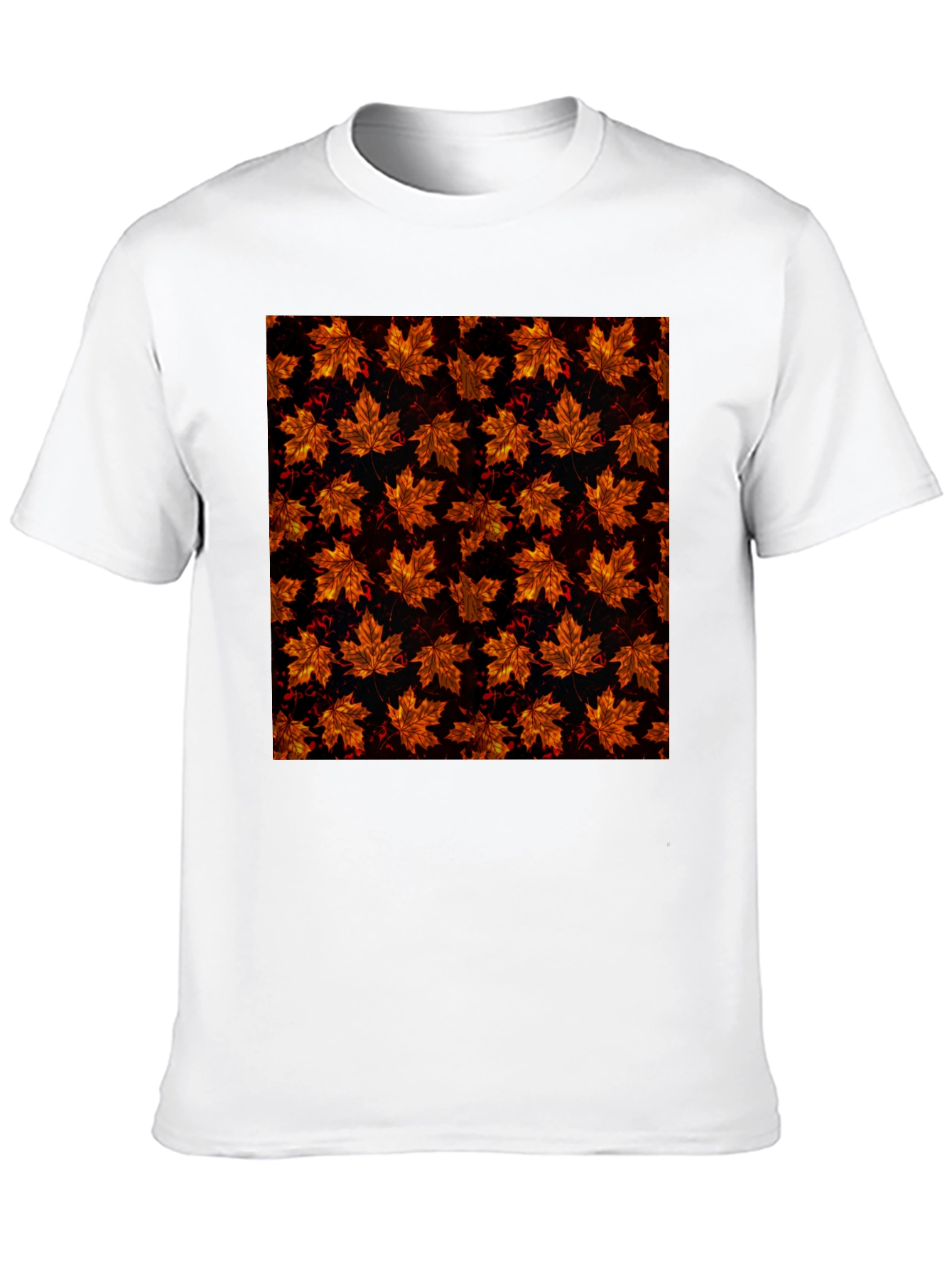 Autumn Leaf Print Black T-Shirt