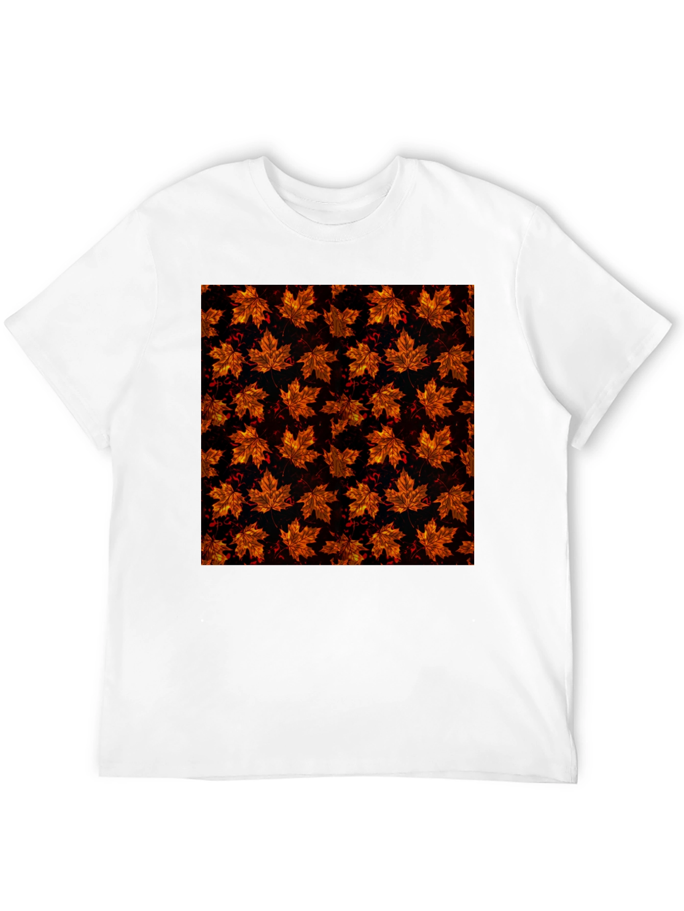 Autumn Leaf Print Black T-Shirt