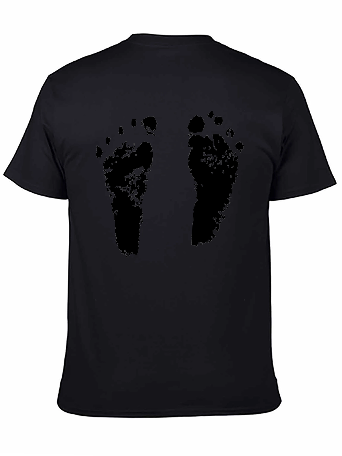 Barefoot Print Black T-Shirt