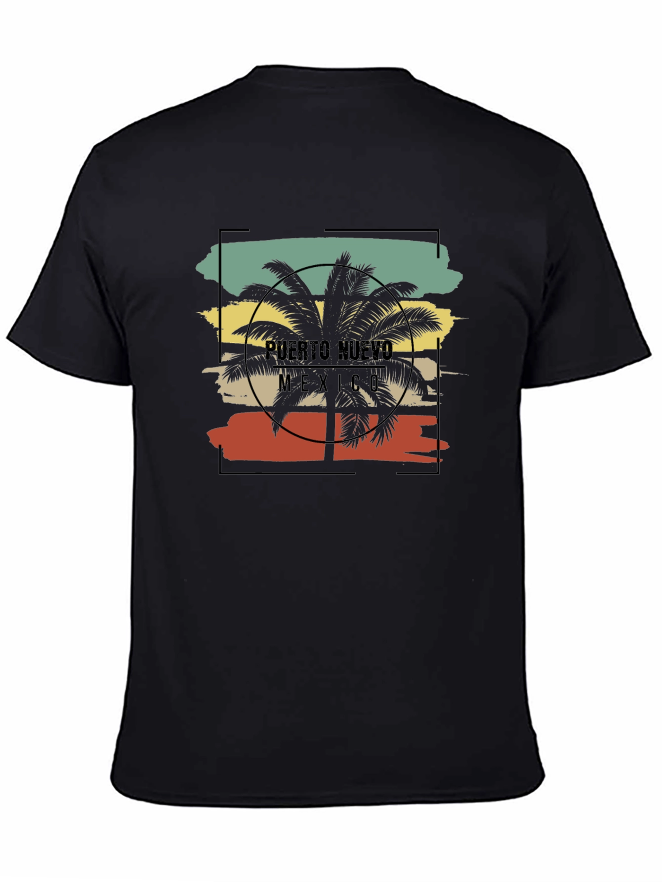 Puerto Nuevo Mexico Palm Tree Graphic T-Shirt