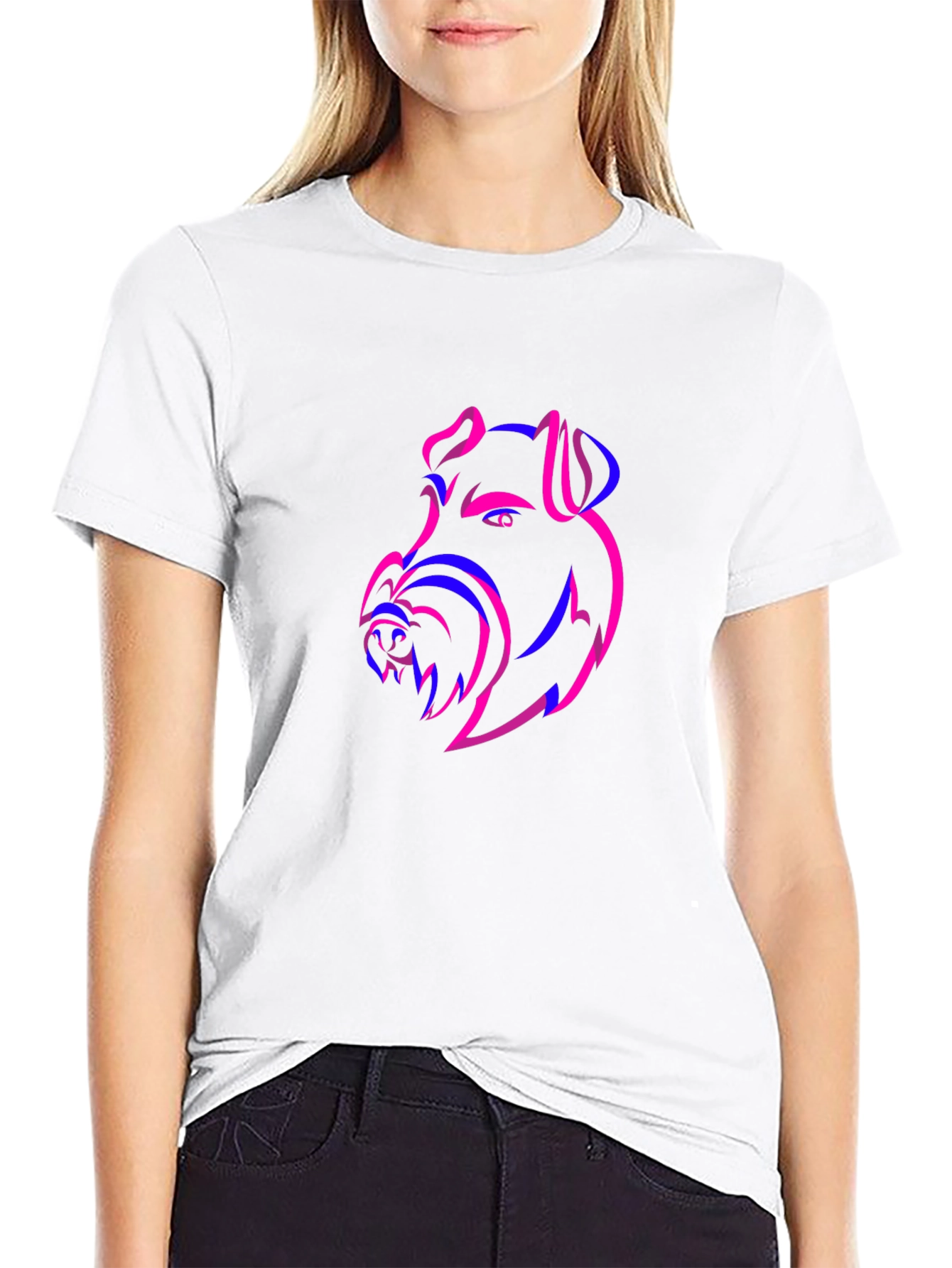 Dog Head Outline Graphic Tee