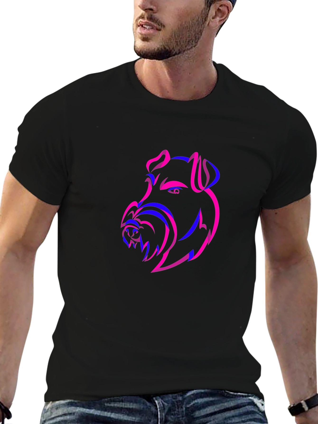 Dog Head Outline Graphic Tee