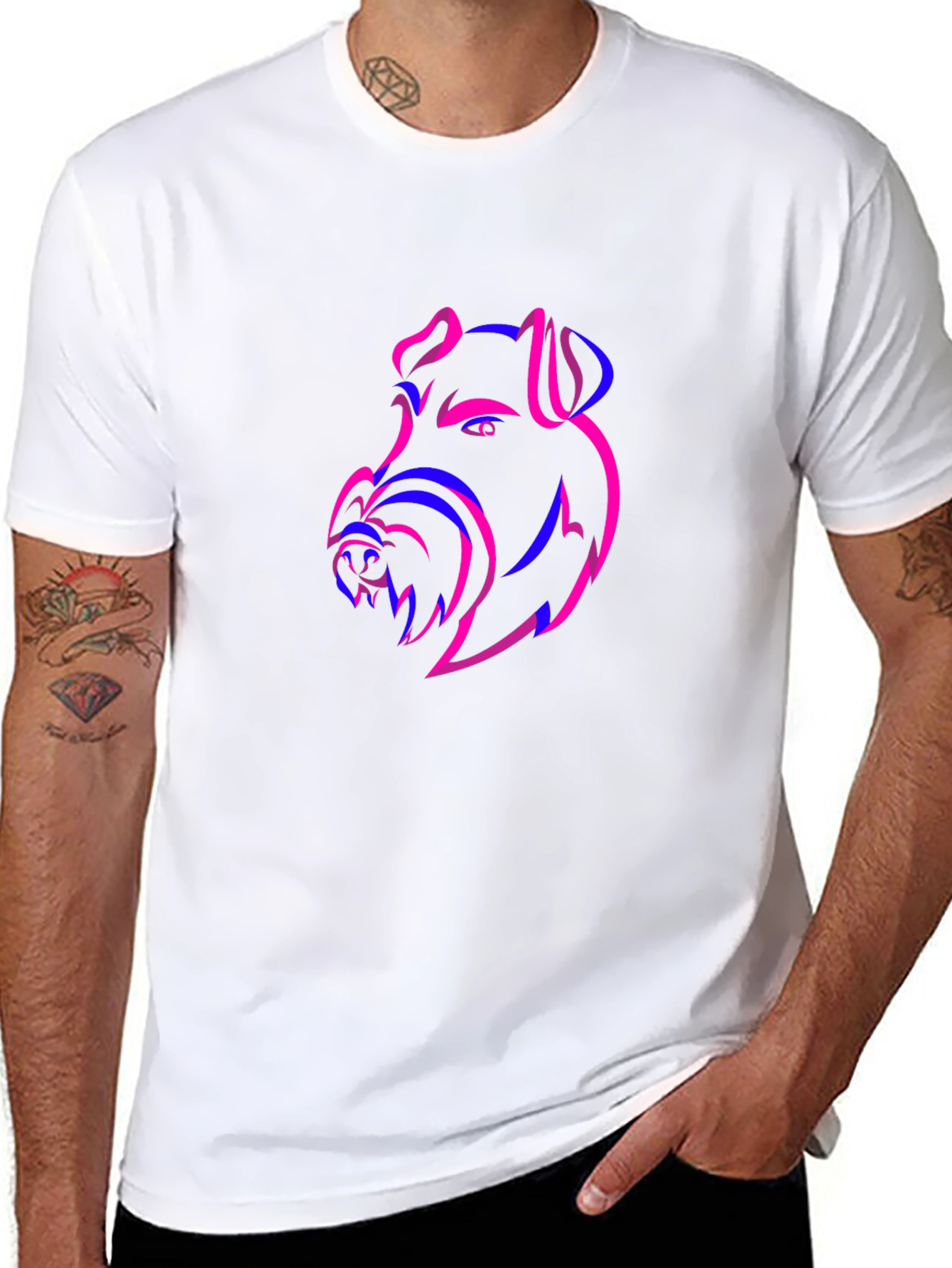 Dog Head Outline Graphic Tee