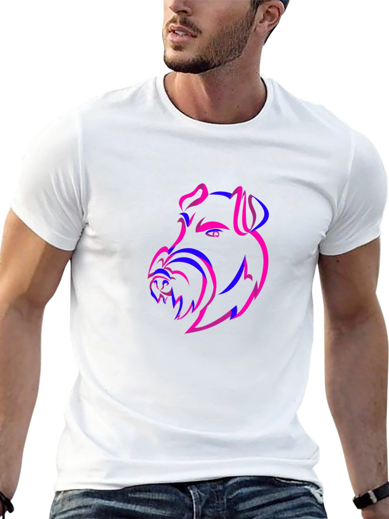 Dog Head Outline Graphic Tee