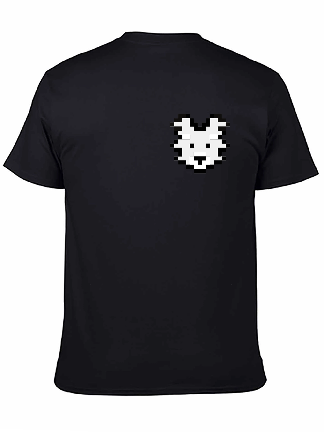 Pixel Art Dog T-Shirt - Black Cotton Tee