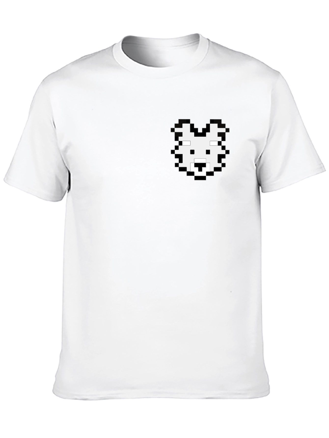 Pixel Art Dog T-Shirt - Black Cotton Tee