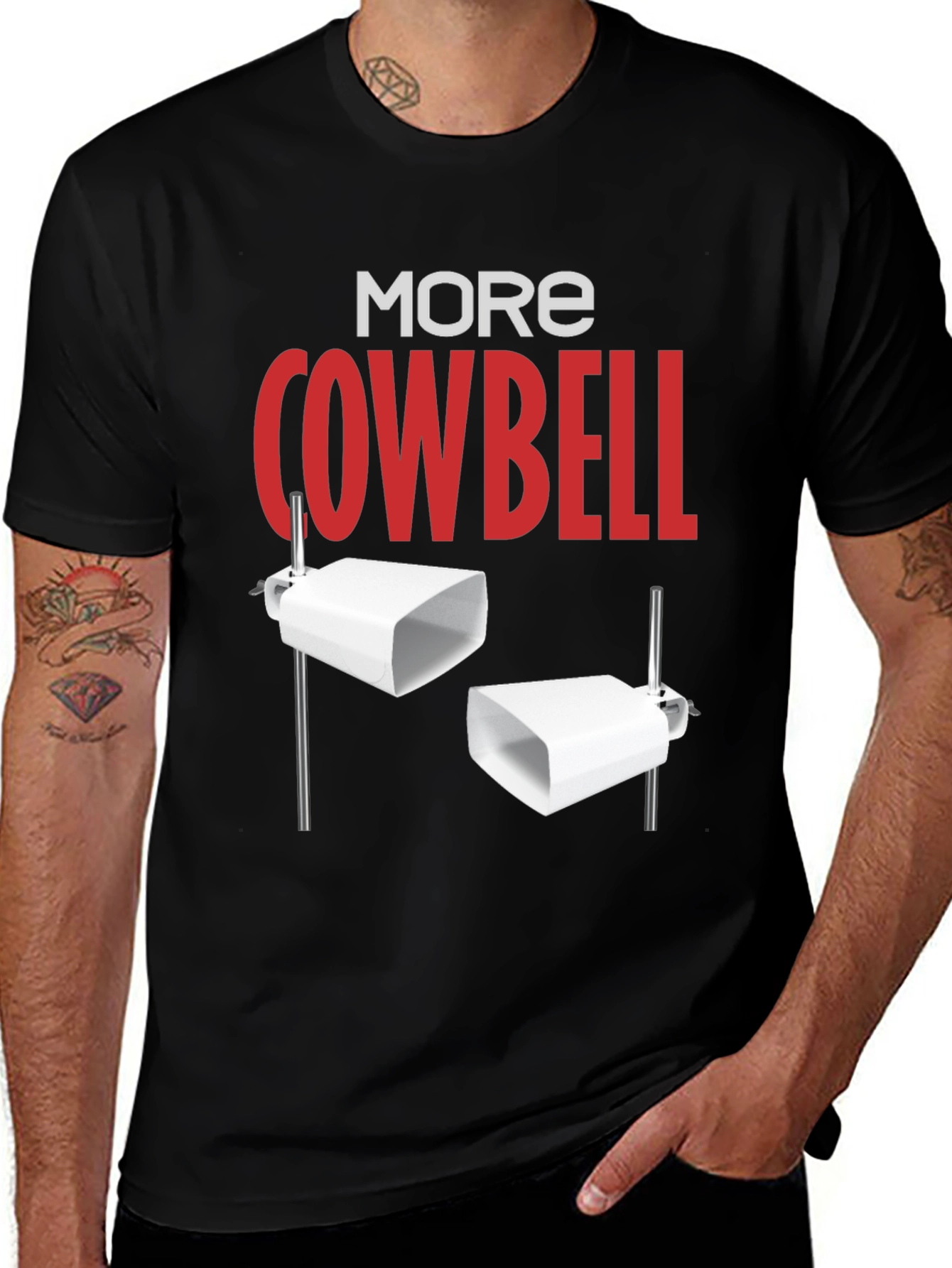 More Cowbell Black Graphic T-Shirt