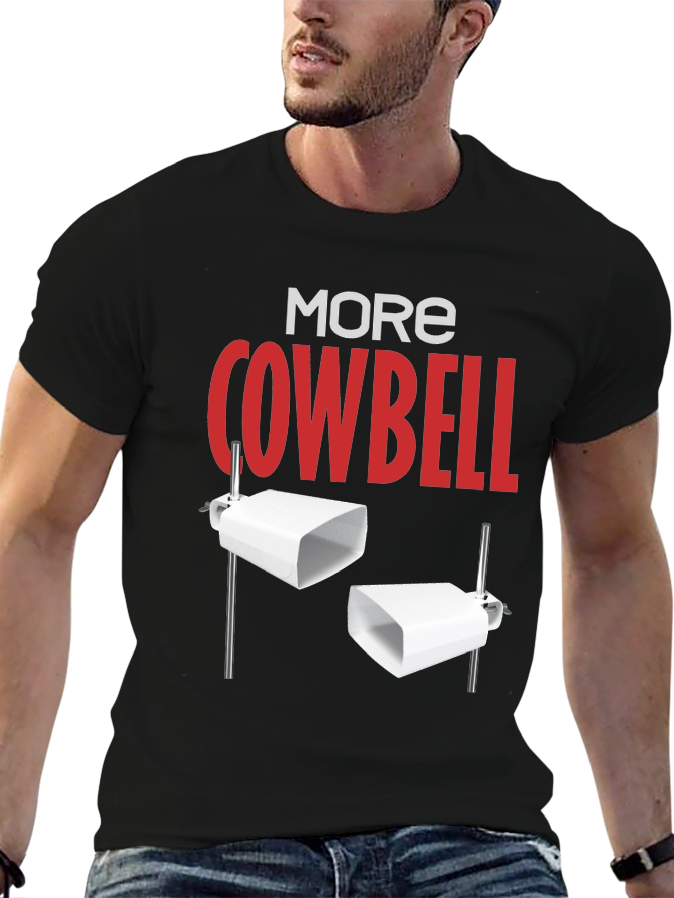 More Cowbell Black Graphic T-Shirt