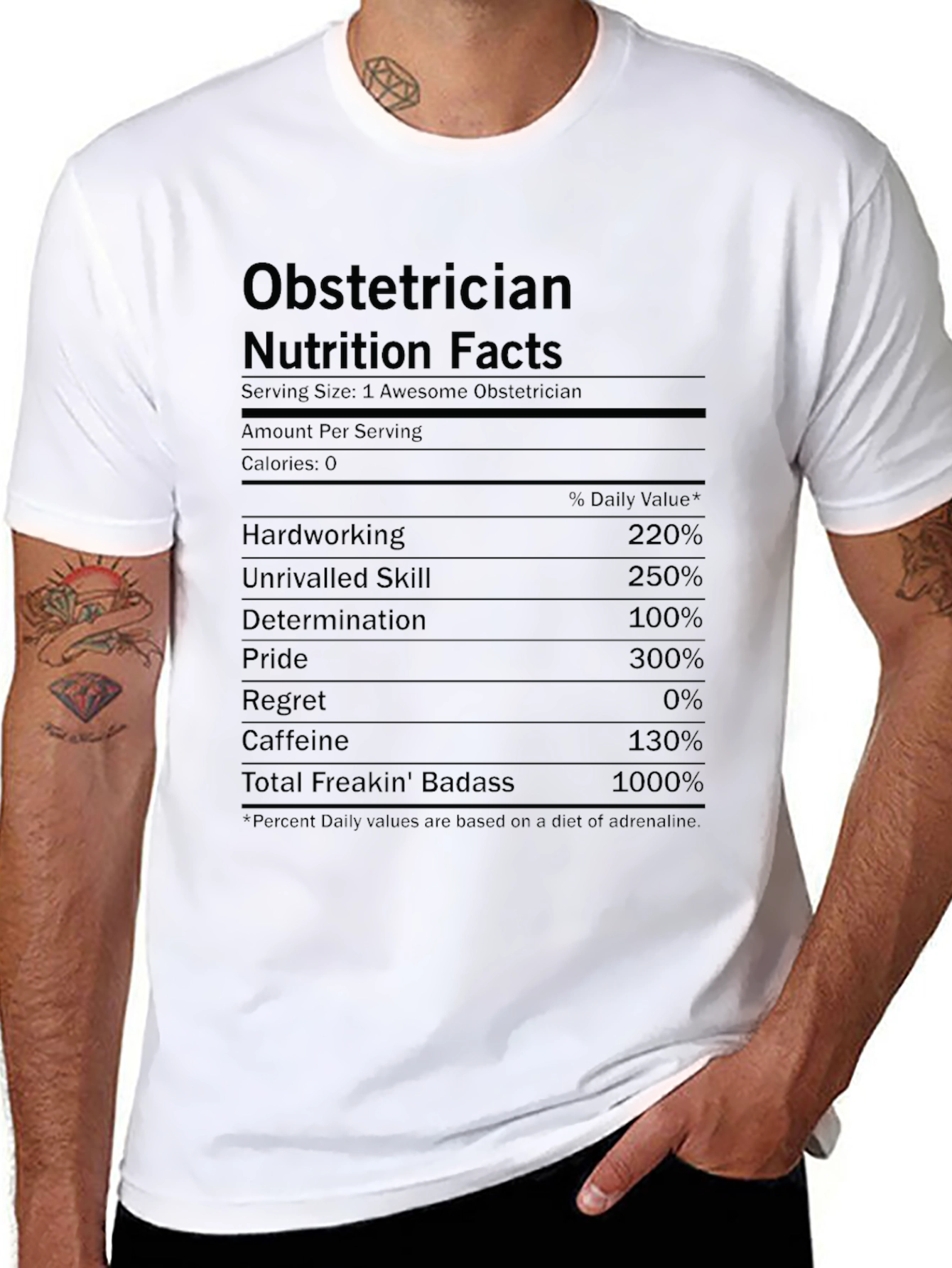 Obstetrician Nutrition Facts T-Shirt - Funny Doctor Gift