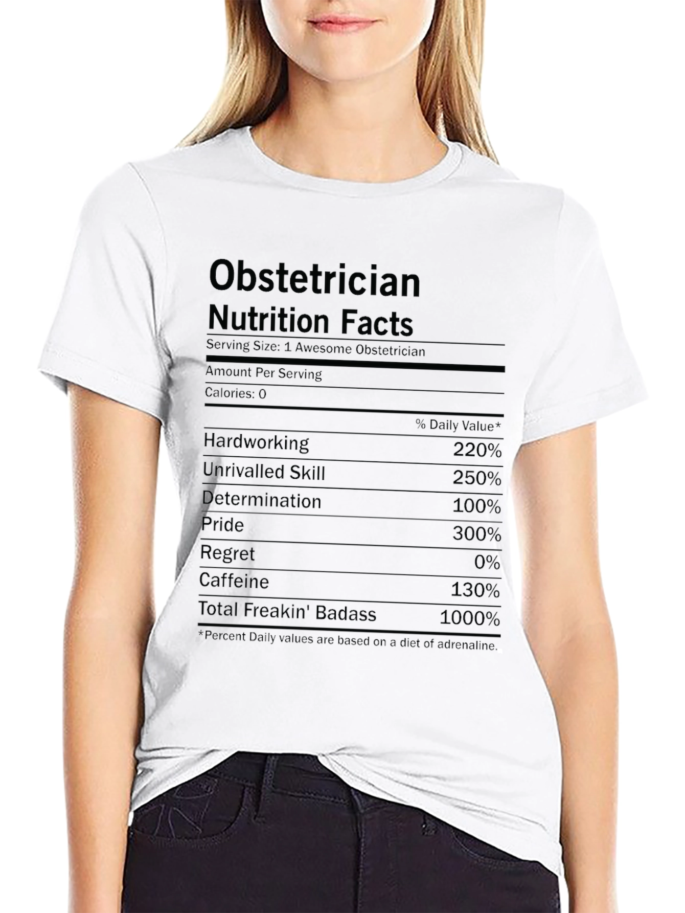Obstetrician Nutrition Facts T-Shirt - Funny Doctor Gift