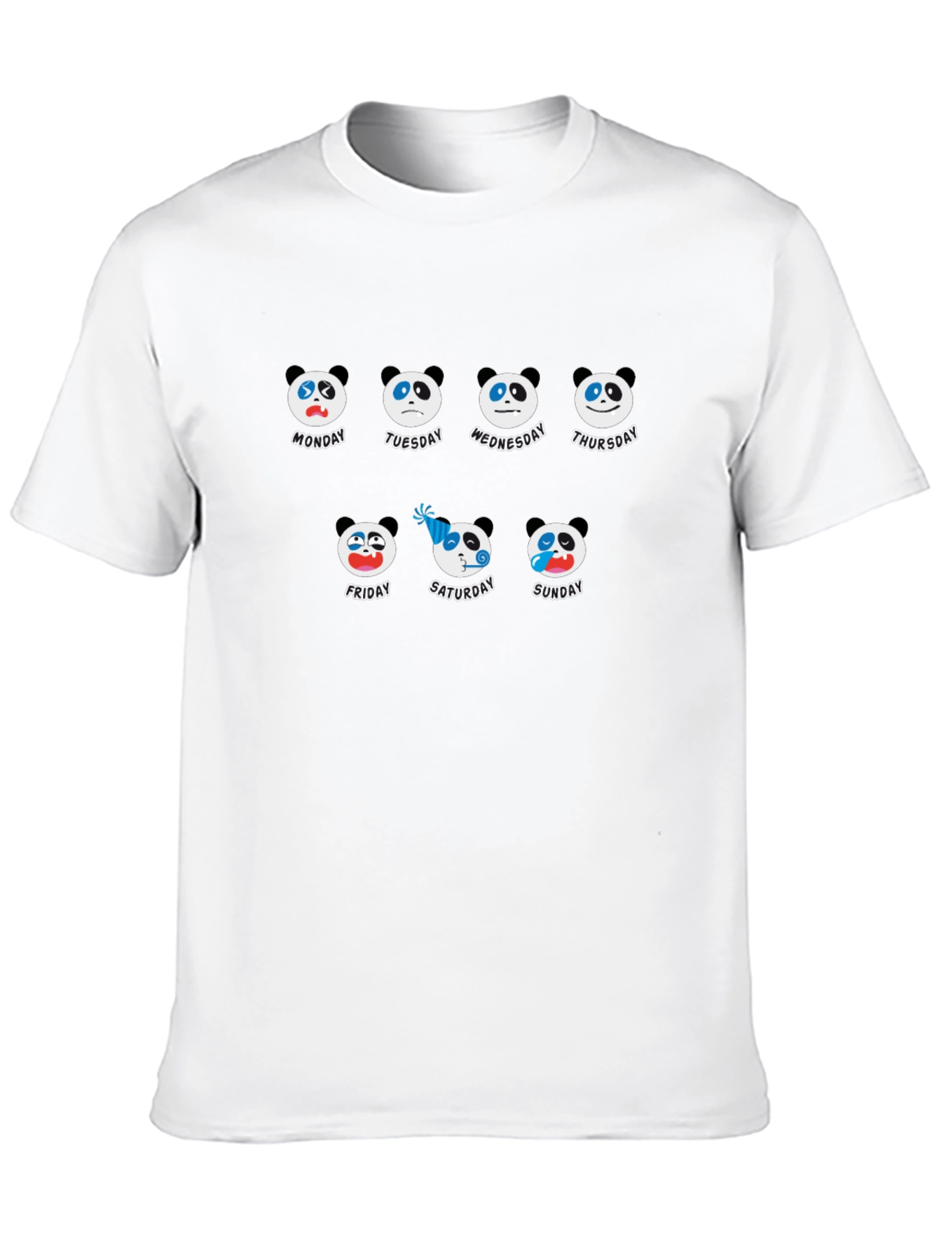 Mood Panda Days of the Week Black T-Shirt