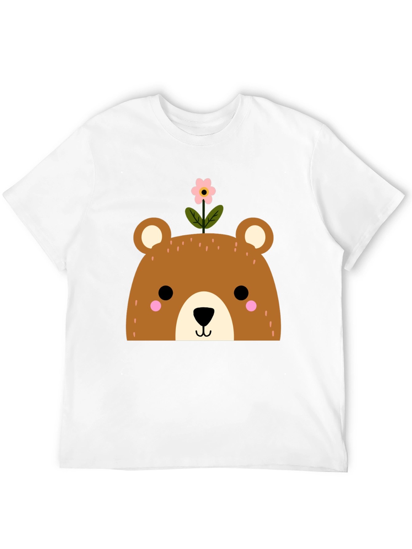 Cute Bear with Flower Graphic T-Shirt