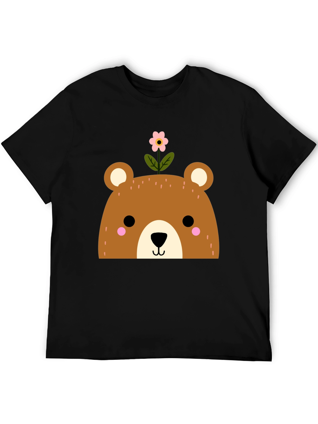 Cute Bear with Flower Graphic T-Shirt