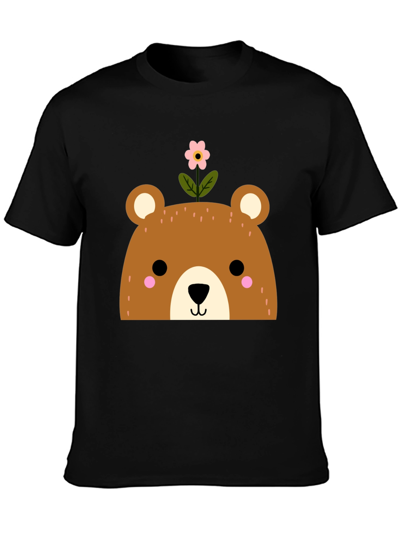 Cute Bear with Flower Graphic T-Shirt