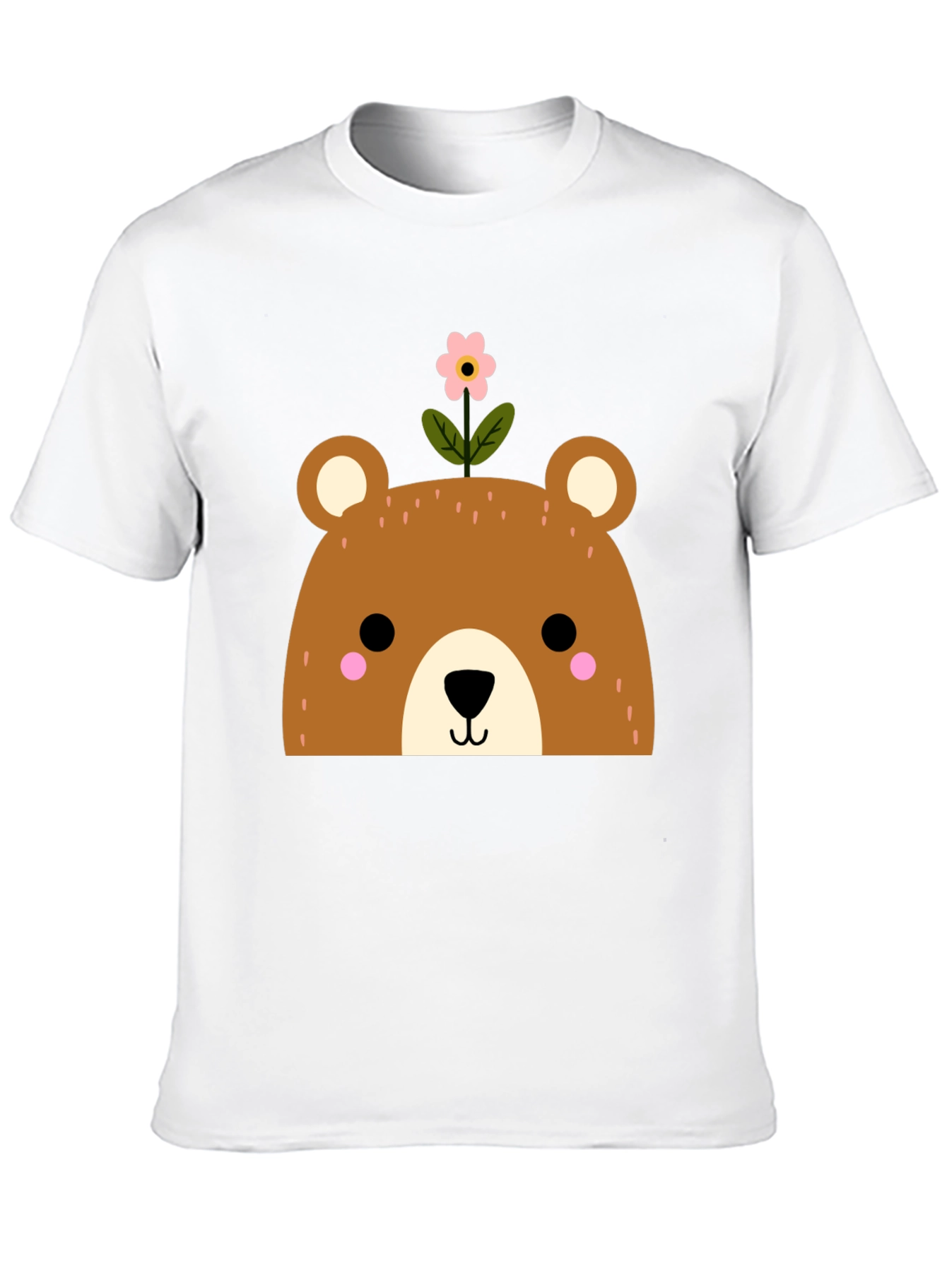 Cute Bear with Flower Graphic T-Shirt