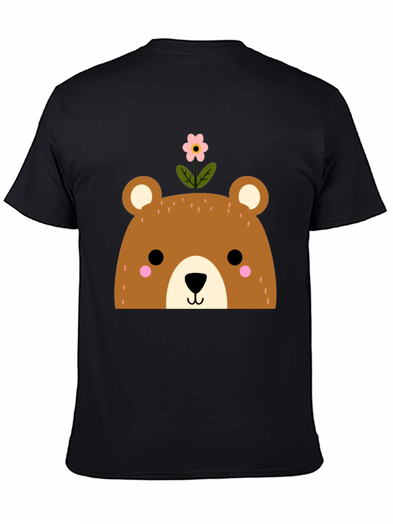 Cute Bear with Flower Graphic T-Shirt