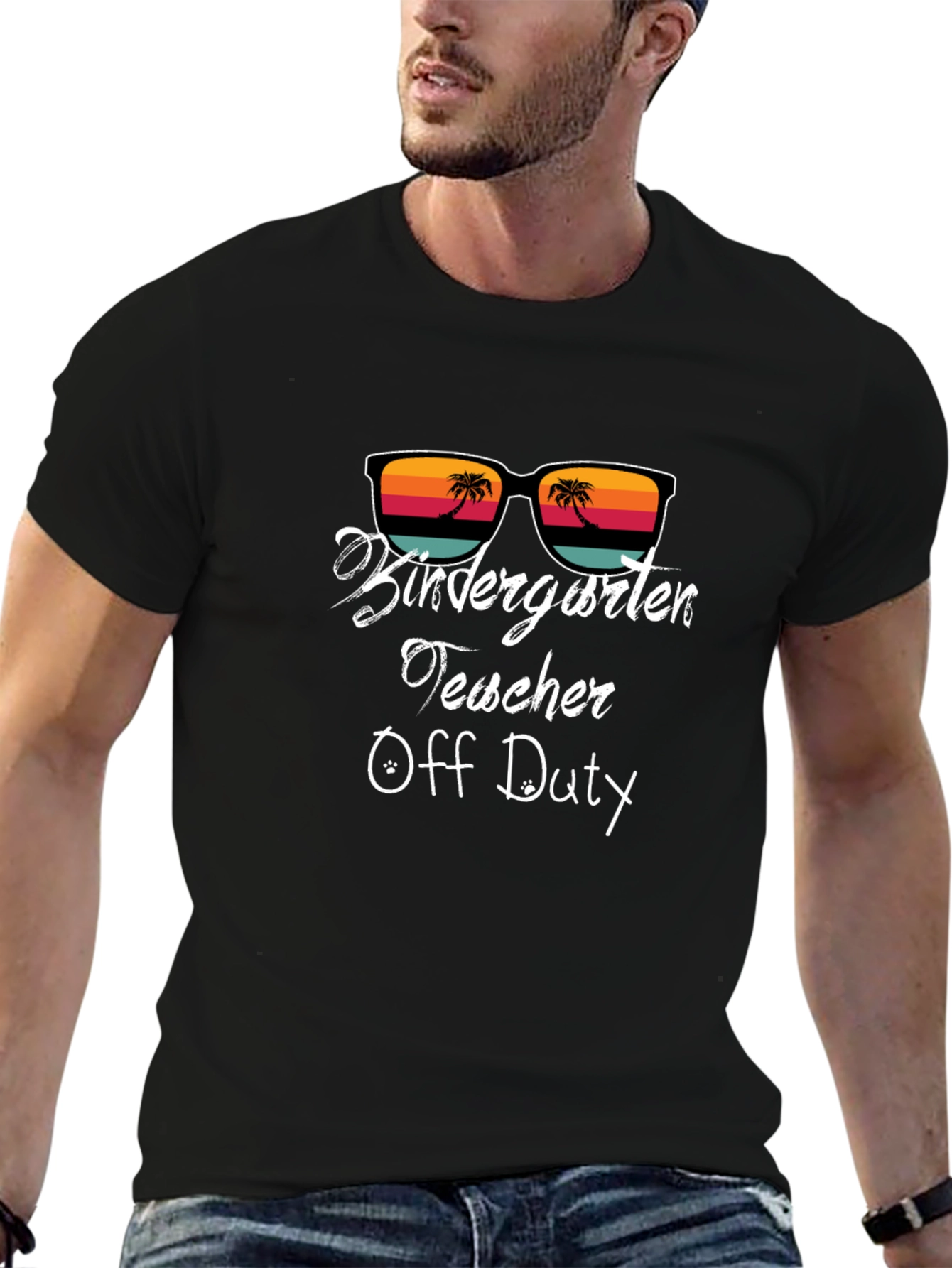 Kindergarten Teacher Off Duty Black T-Shirt