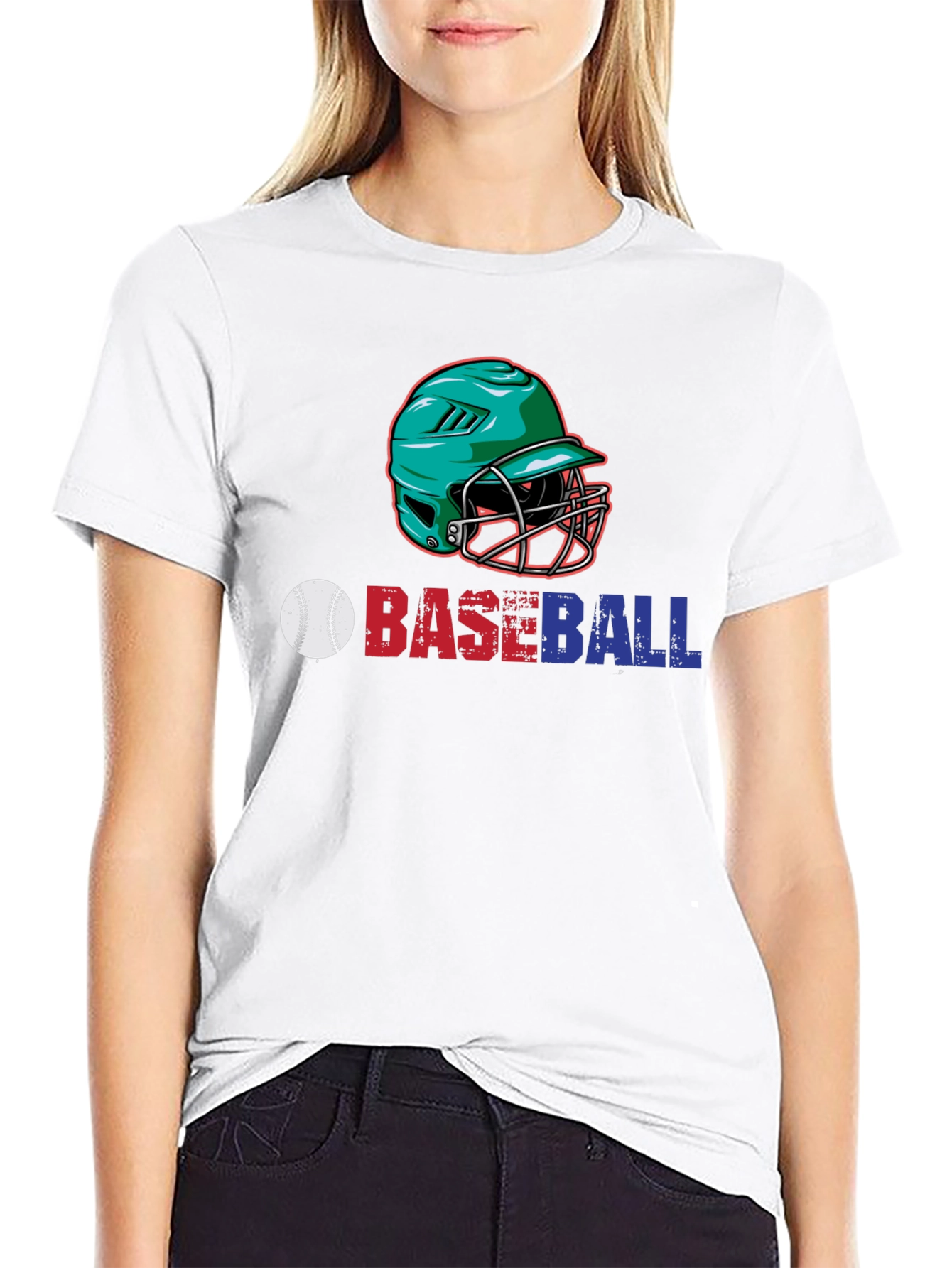 Baseball Helmet Graphic T-Shirt