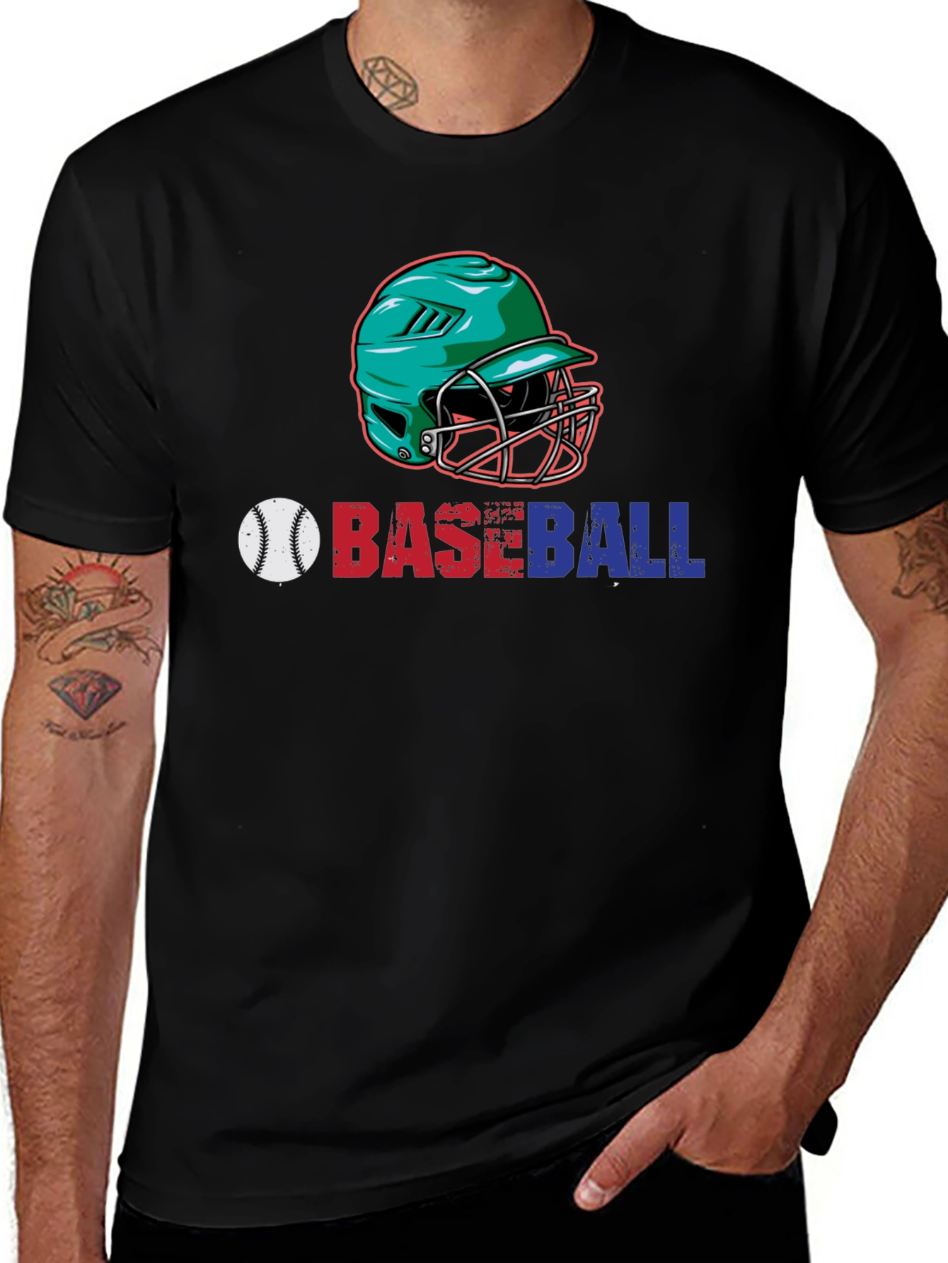 Baseball Helmet Graphic T-Shirt