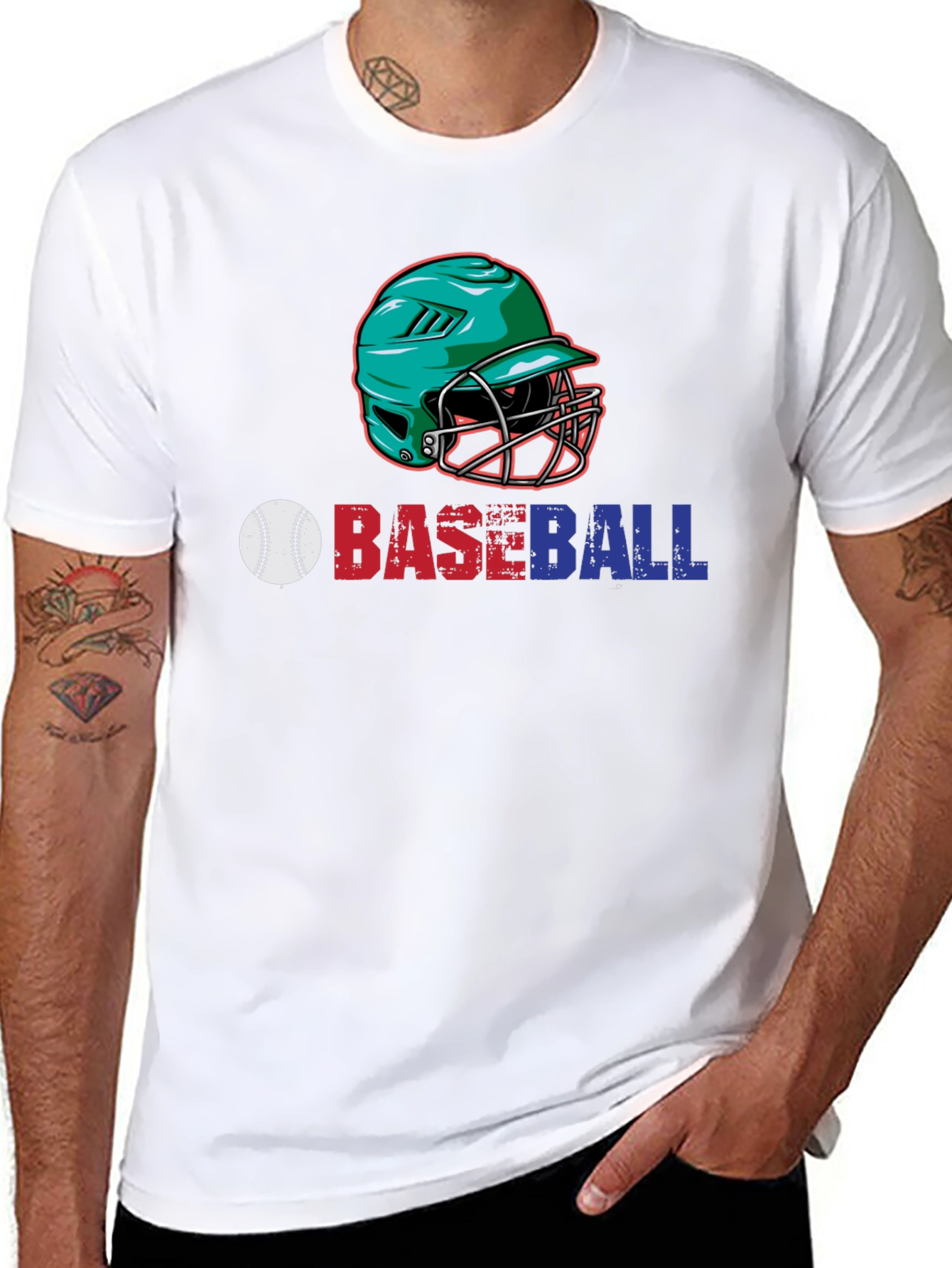Baseball Helmet Graphic T-Shirt