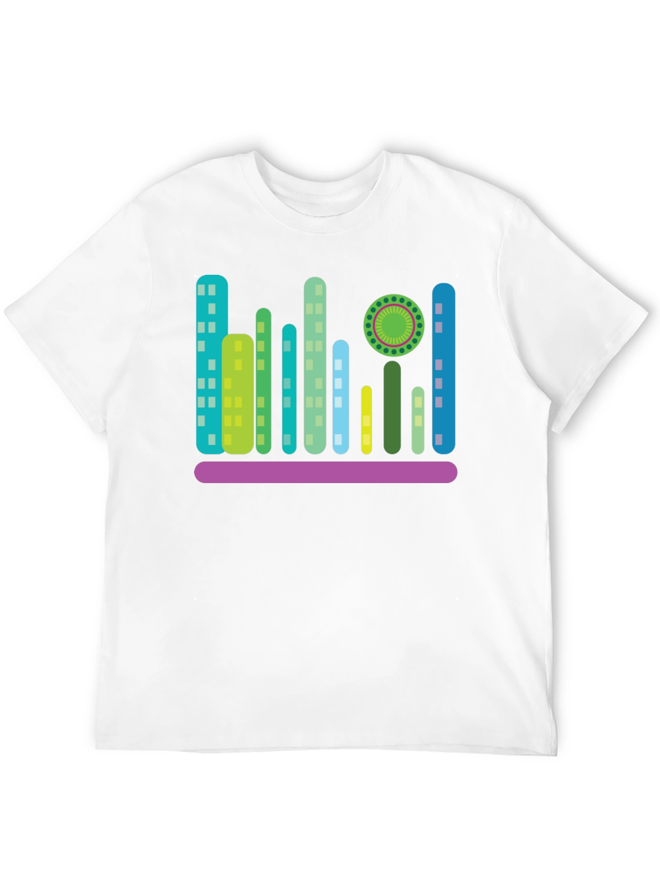 Modern Cityscape Graphic T-Shirt - Black