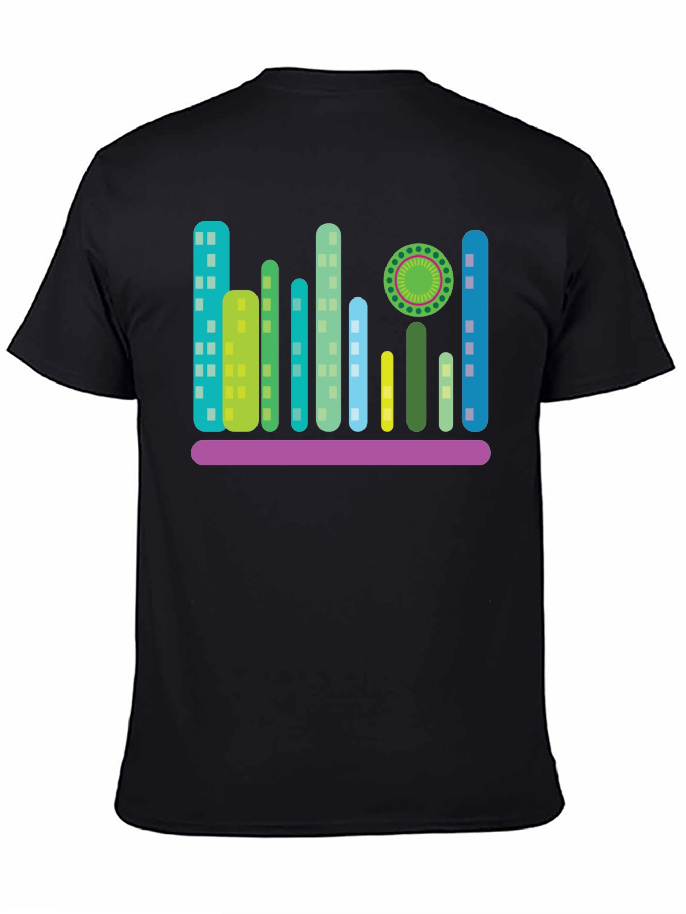 Modern Cityscape Graphic T-Shirt - Black