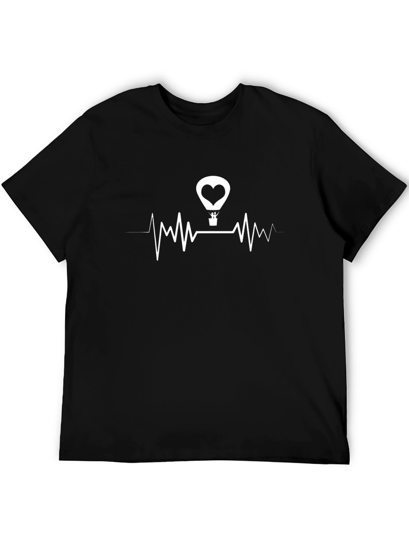 Heart Balloon Lifeline Graphic Tee - Black