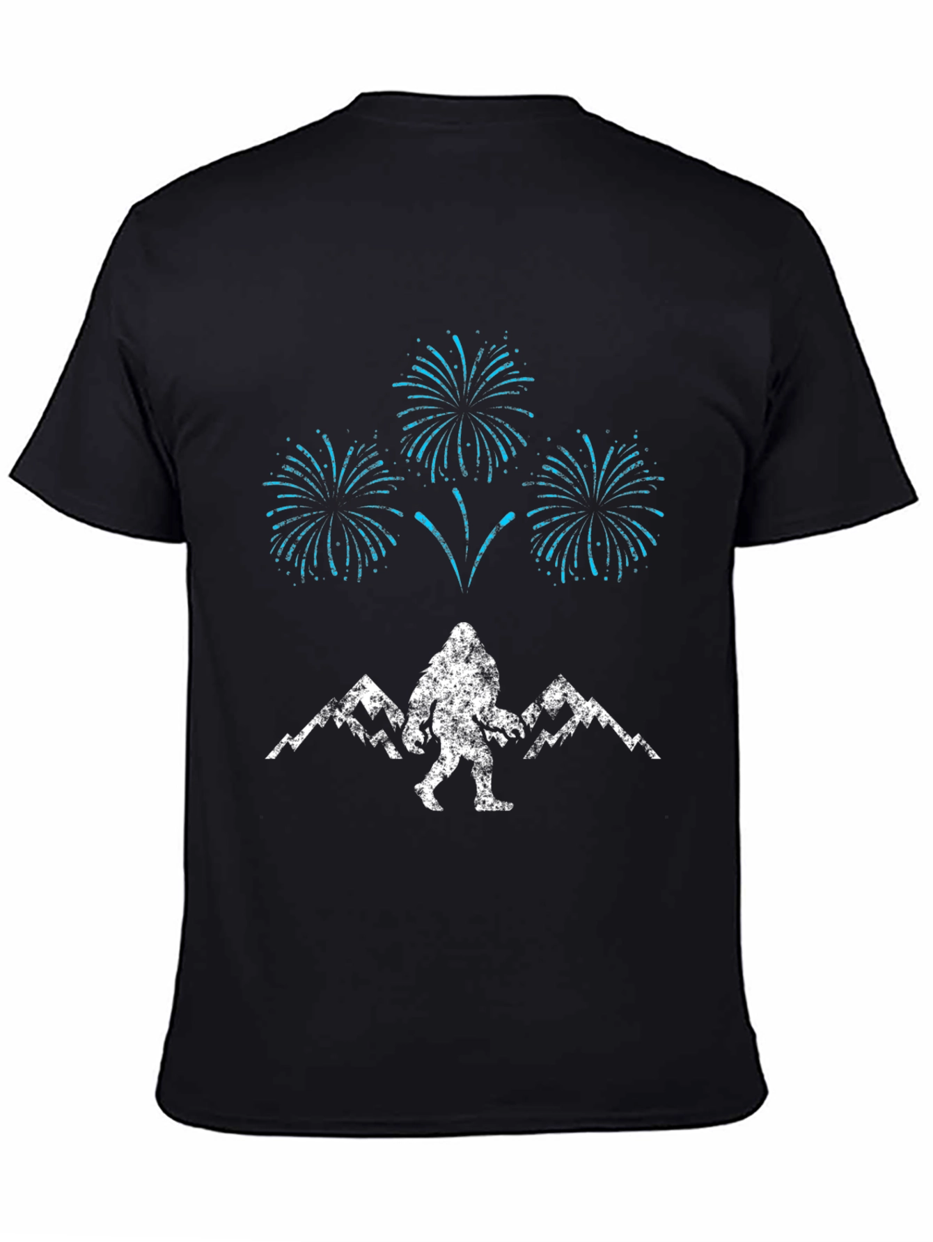 Bigfoot Fireworks Graphic Tee - Black Cotton Blend