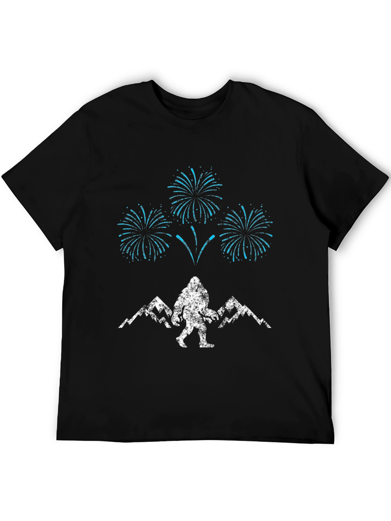 Bigfoot Fireworks Graphic Tee - Black Cotton Blend