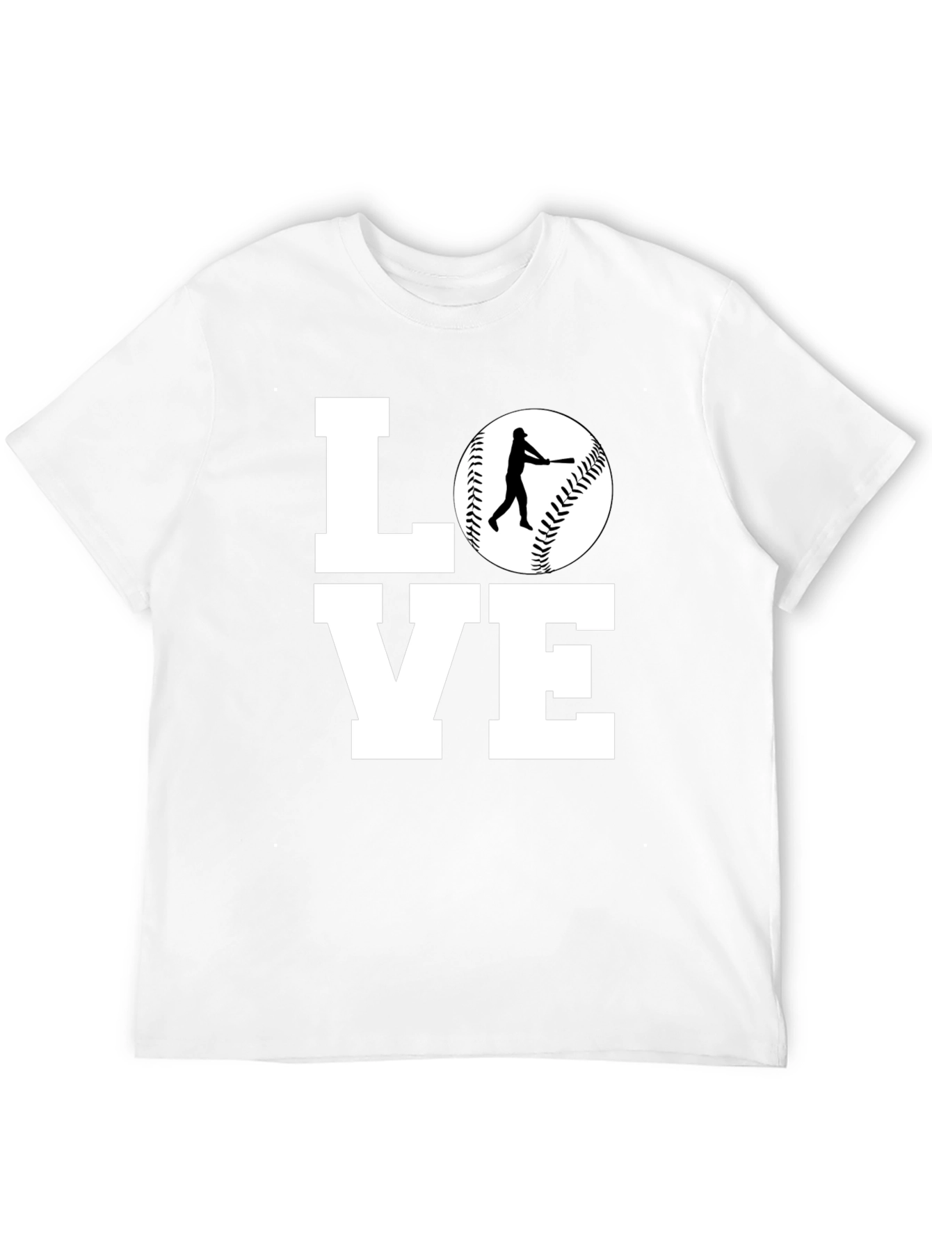 Baseball LOVE Graphic Tee - Black Cotton Shirt