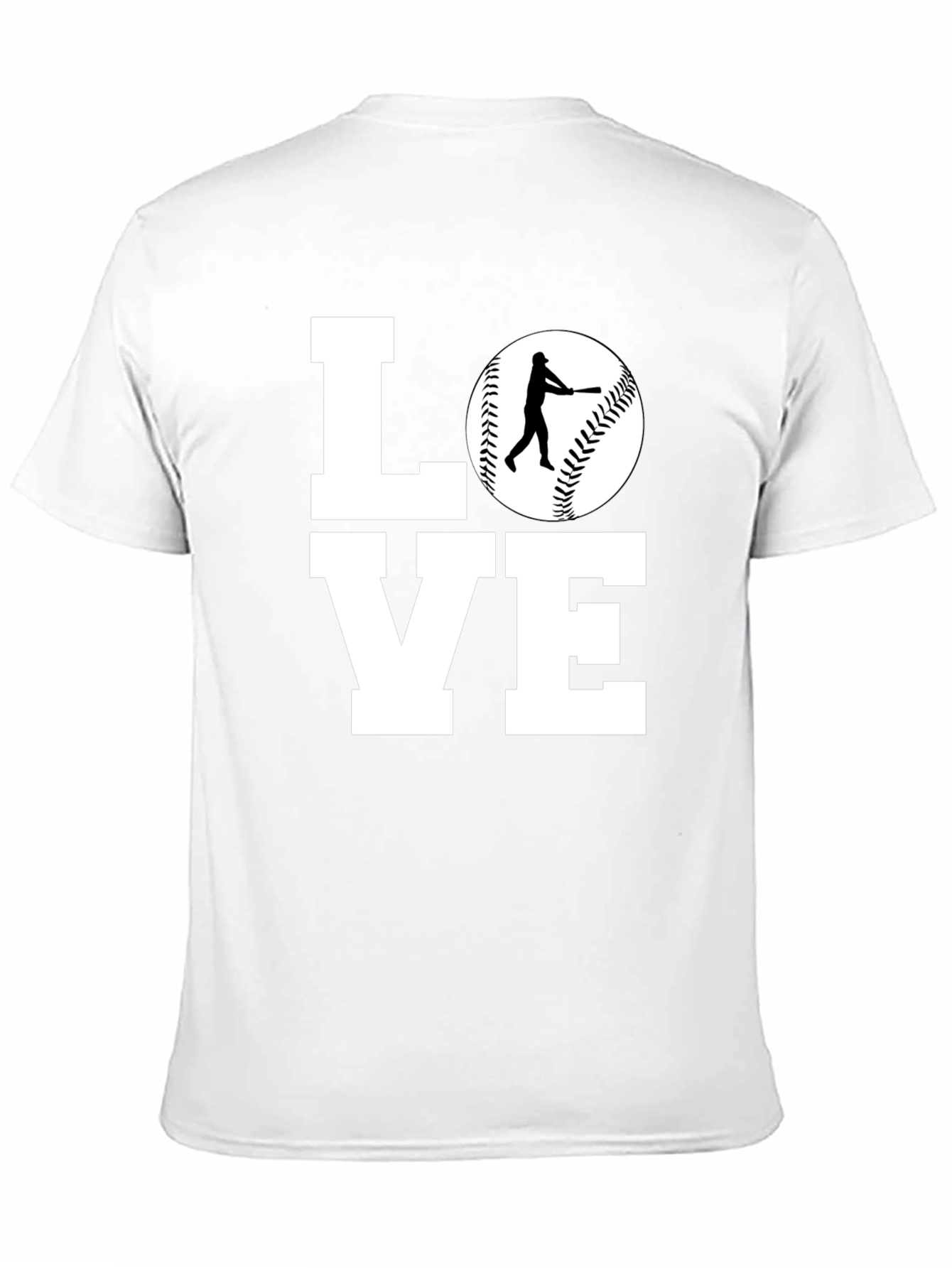 Baseball LOVE Graphic Tee - Black Cotton Shirt