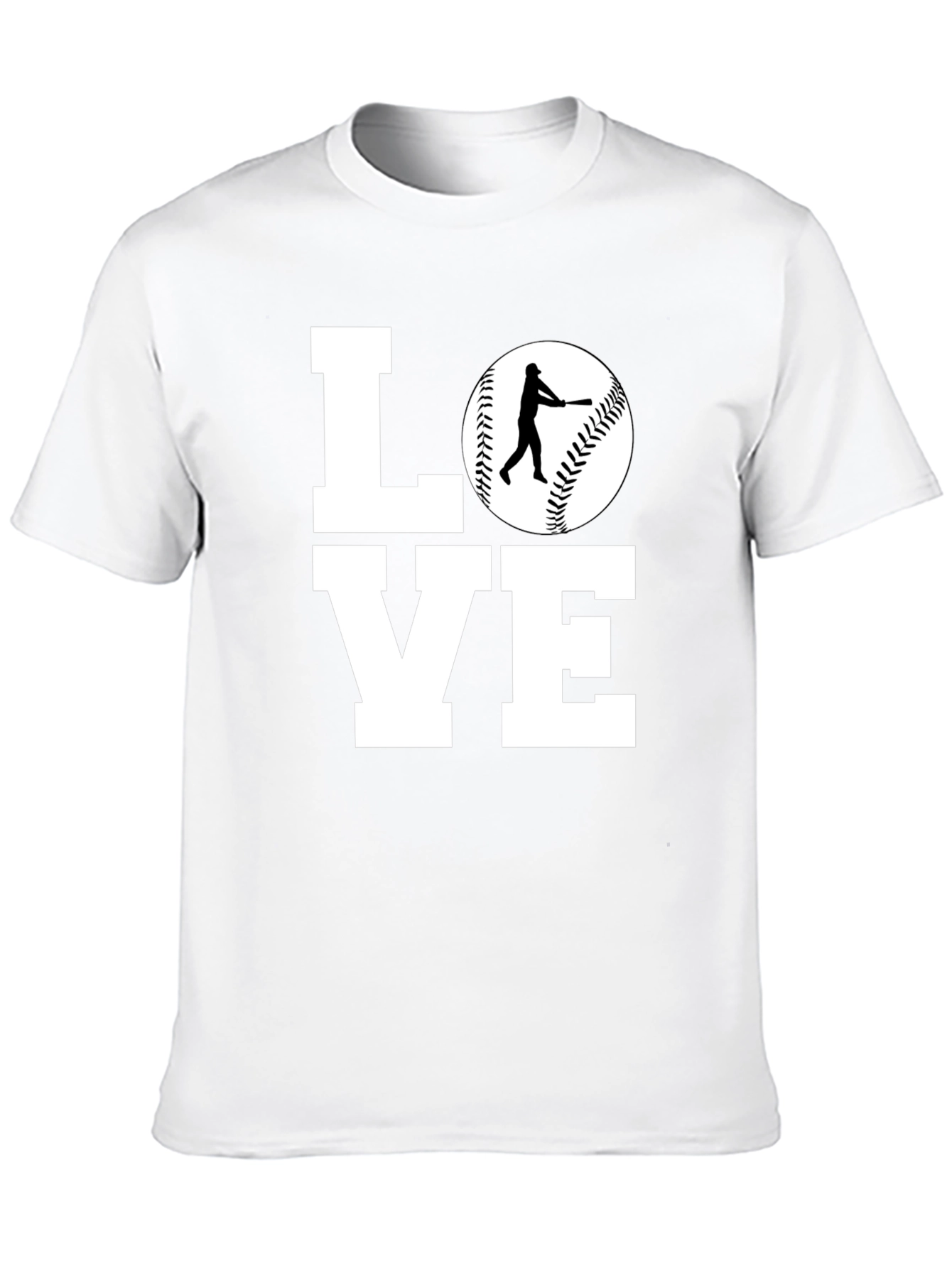 Baseball LOVE Graphic Tee - Black Cotton Shirt