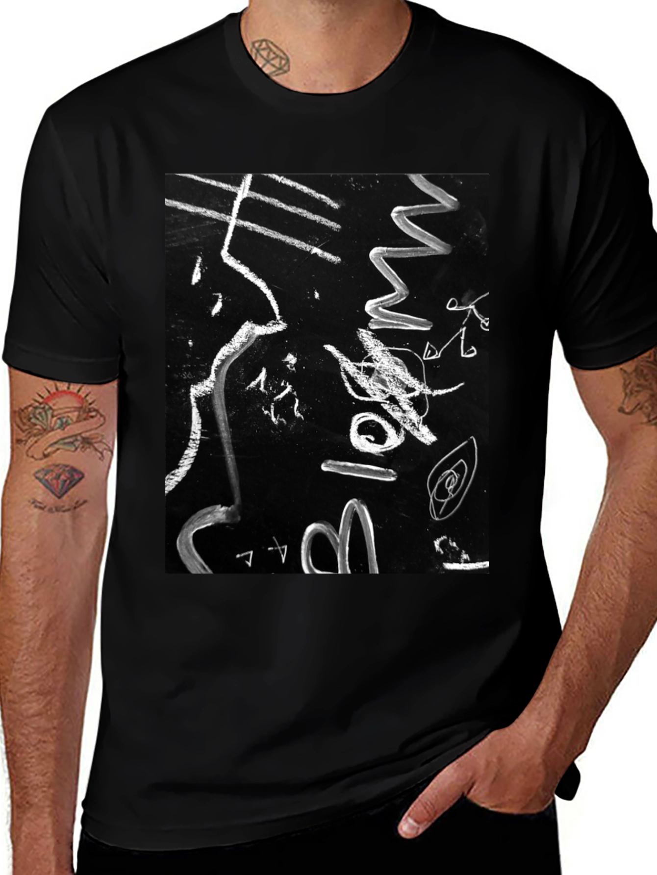 Abstract Art Black T-Shirt - Unique Design