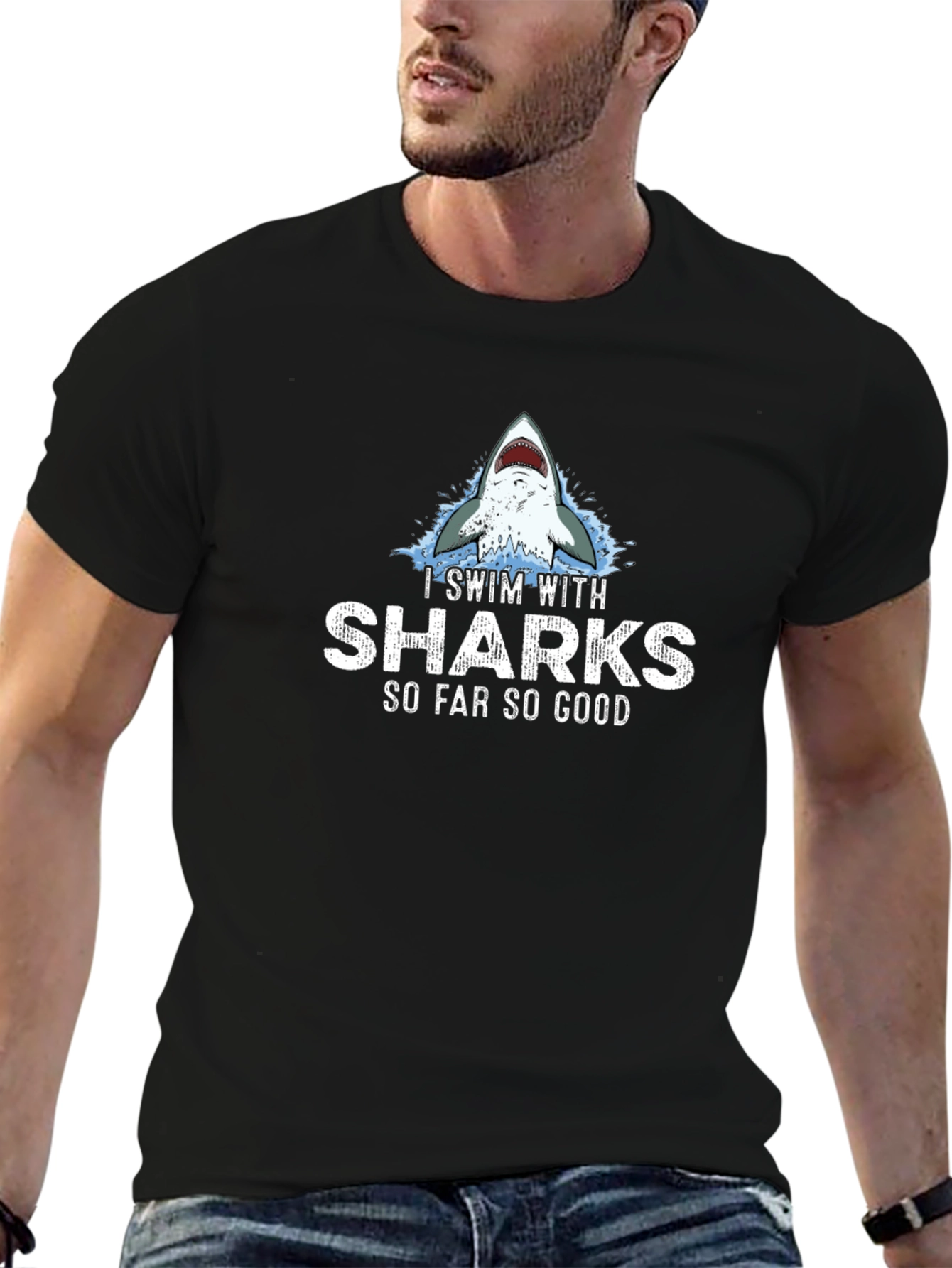I Swim with Sharks Graphic T-Shirt