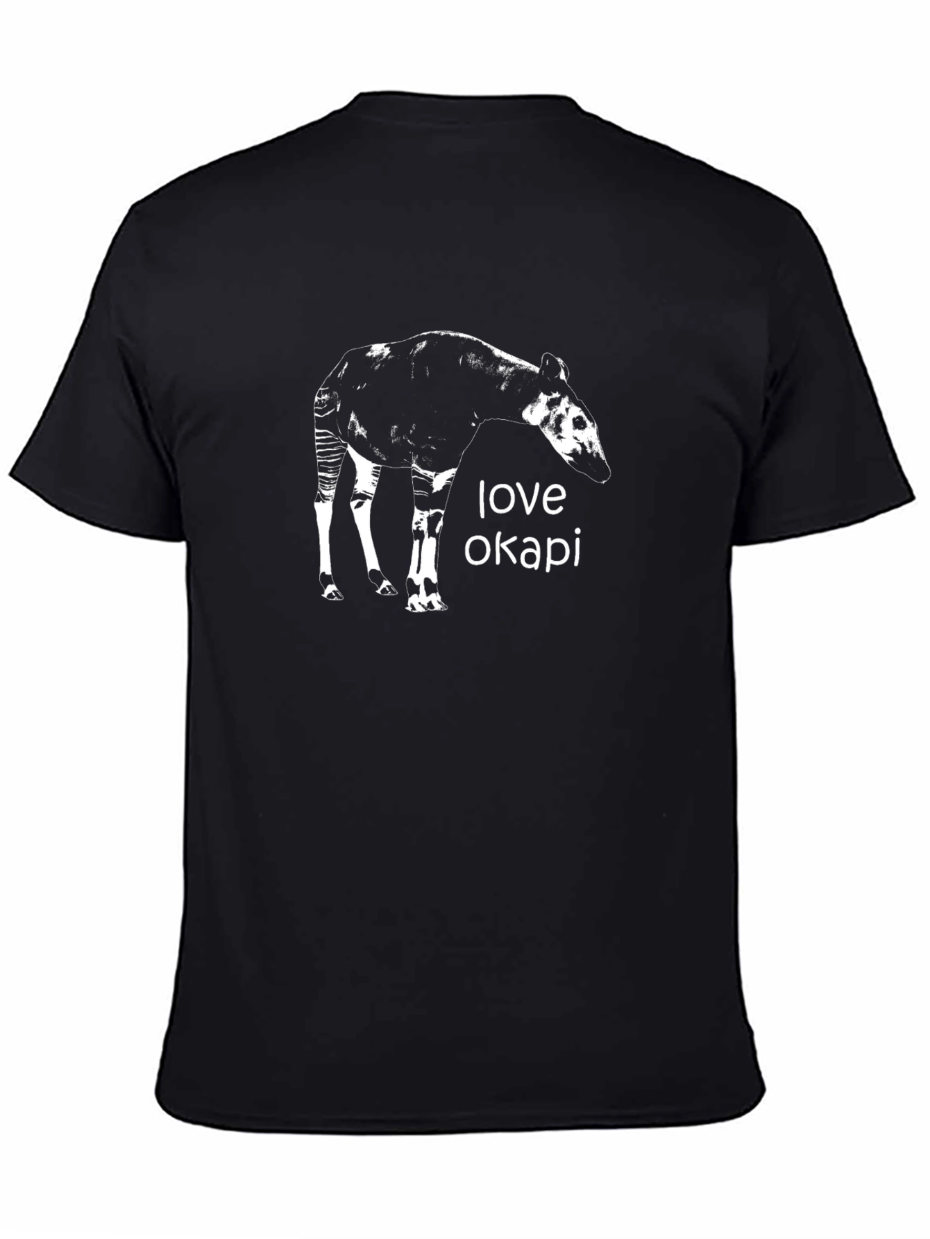 Love Okapi Graphic Tee - Black Cotton T-Shirt