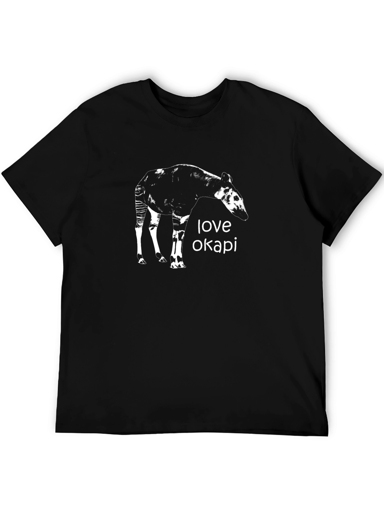 Love Okapi Graphic Tee - Black Cotton T-Shirt