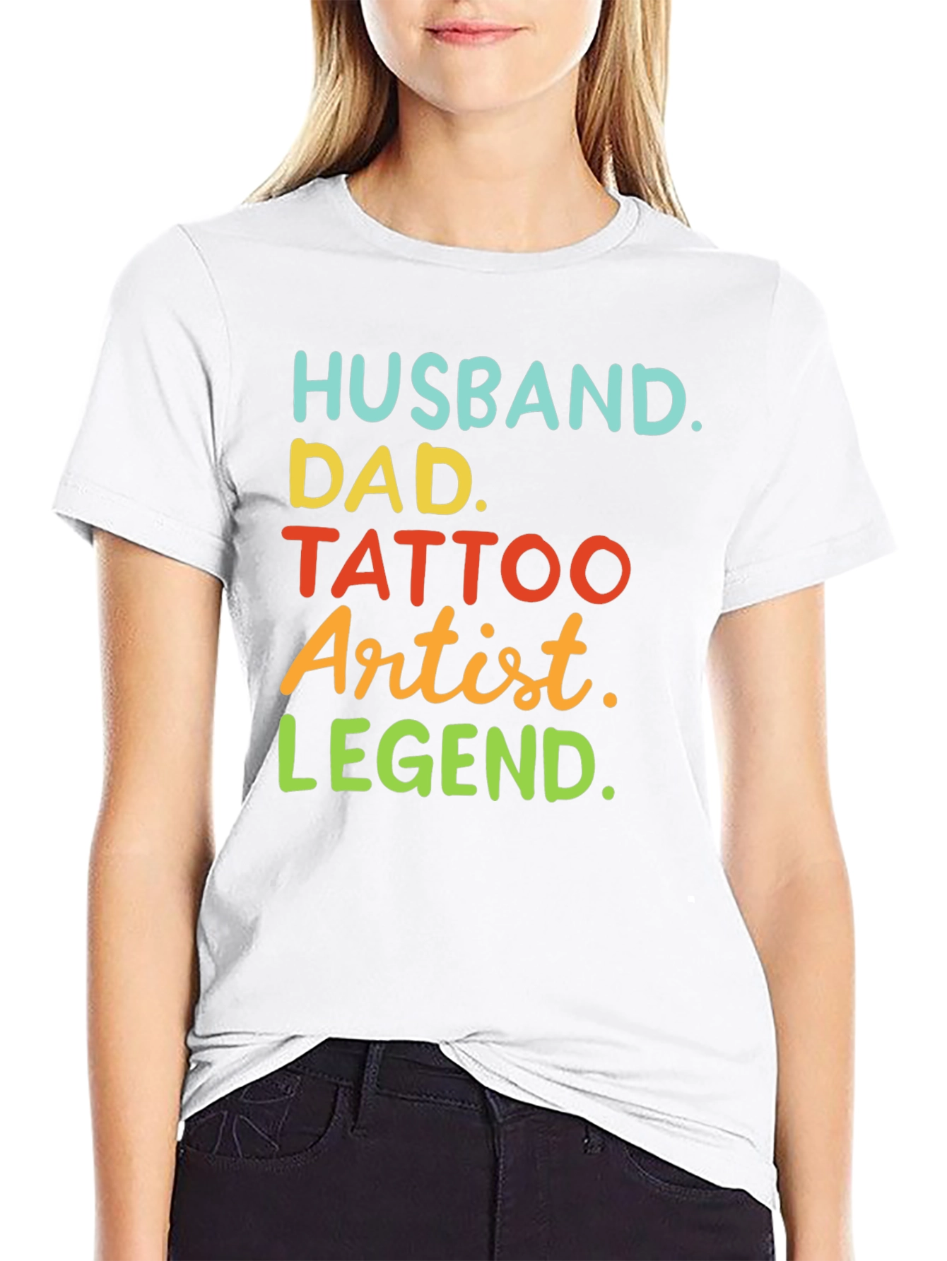 Husband Dad Tattoo Artist Legend T-Shirt