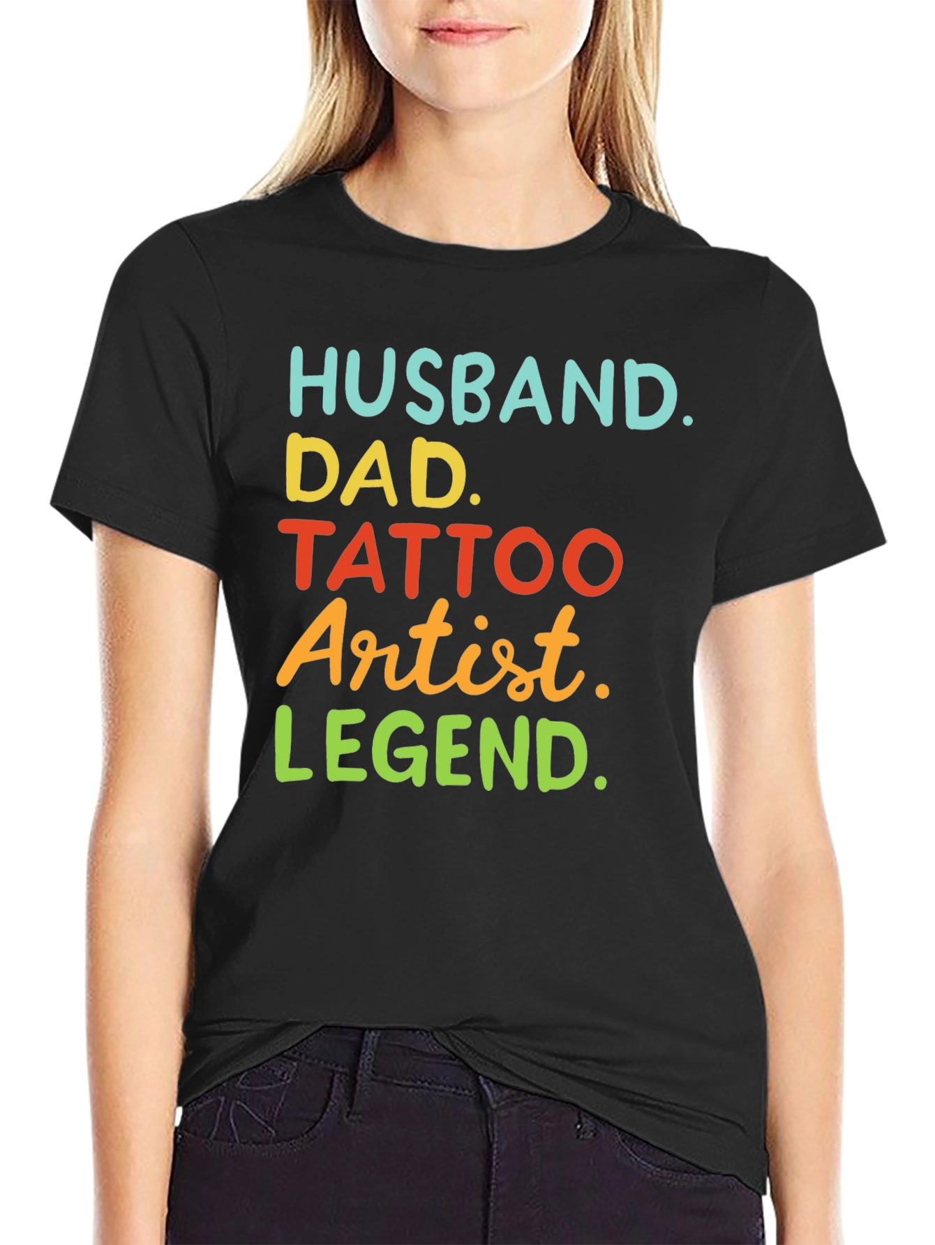 Husband Dad Tattoo Artist Legend T-Shirt