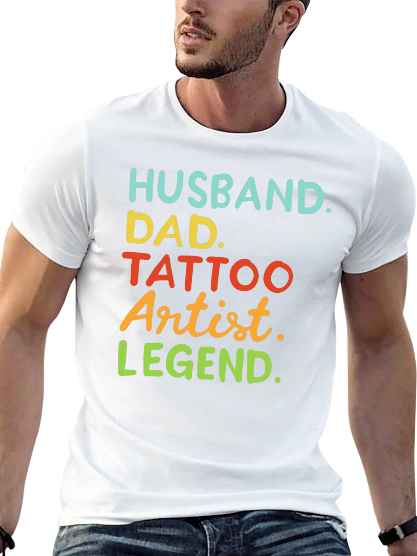 Husband Dad Tattoo Artist Legend T-Shirt
