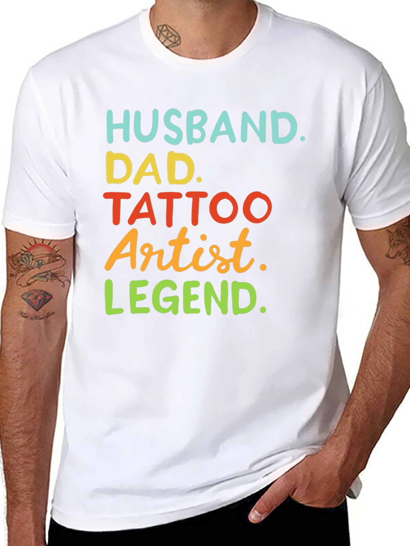 Husband Dad Tattoo Artist Legend T-Shirt