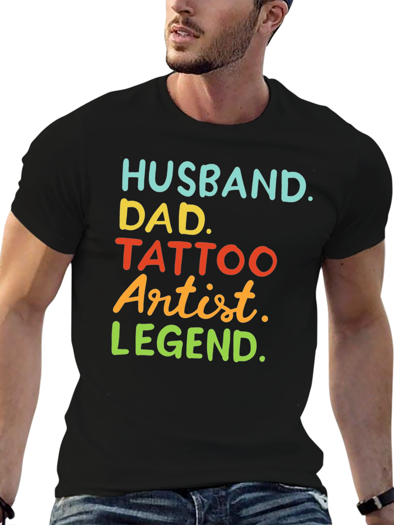 Husband Dad Tattoo Artist Legend T-Shirt