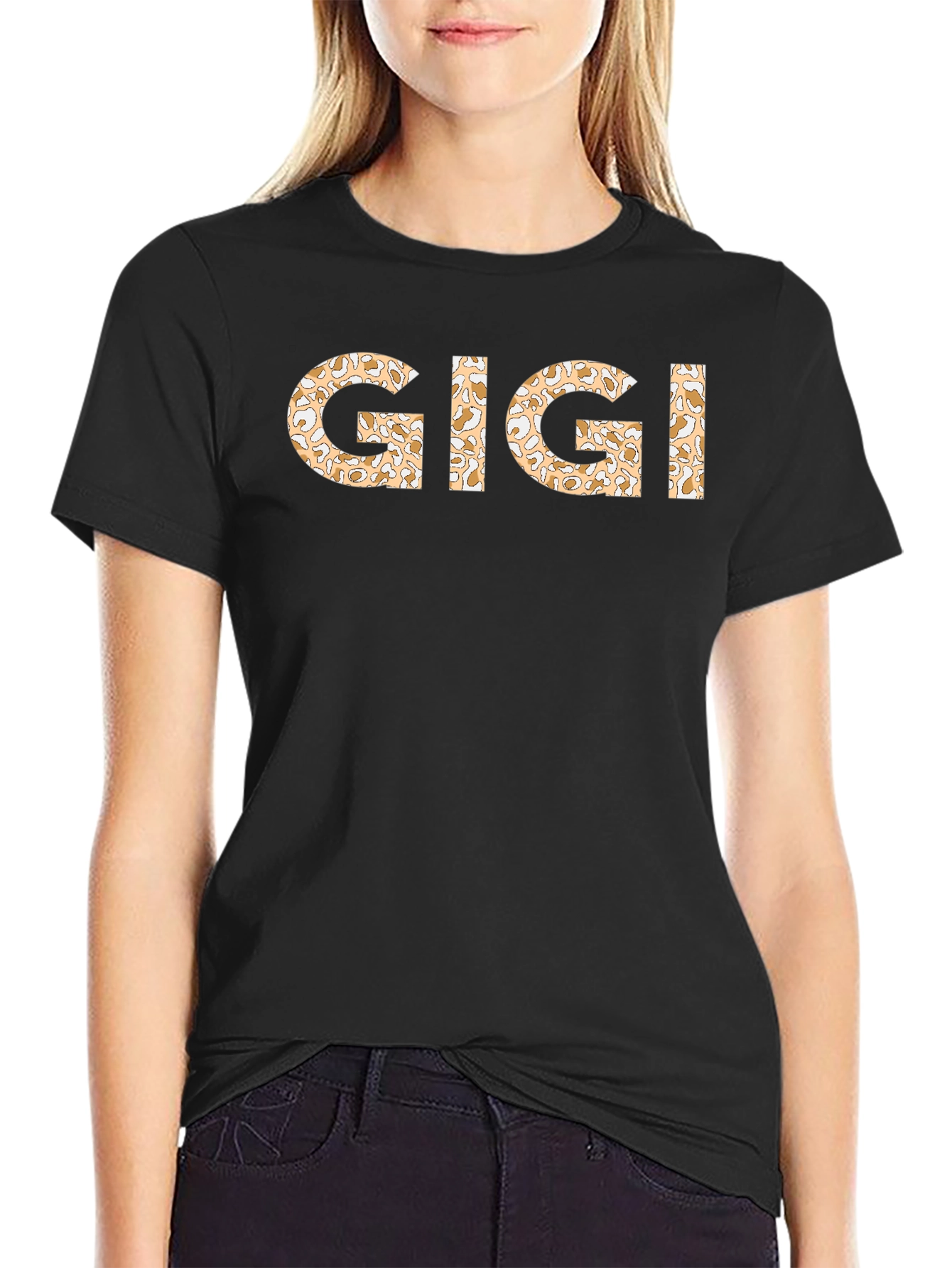 GIGI Printed Graphic Tee - Stylish Black T-Shirt