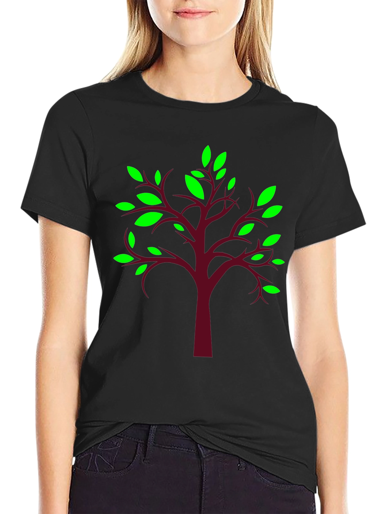 Nature Tree Graphic Tee - Stylish Mens Black T-Shirt