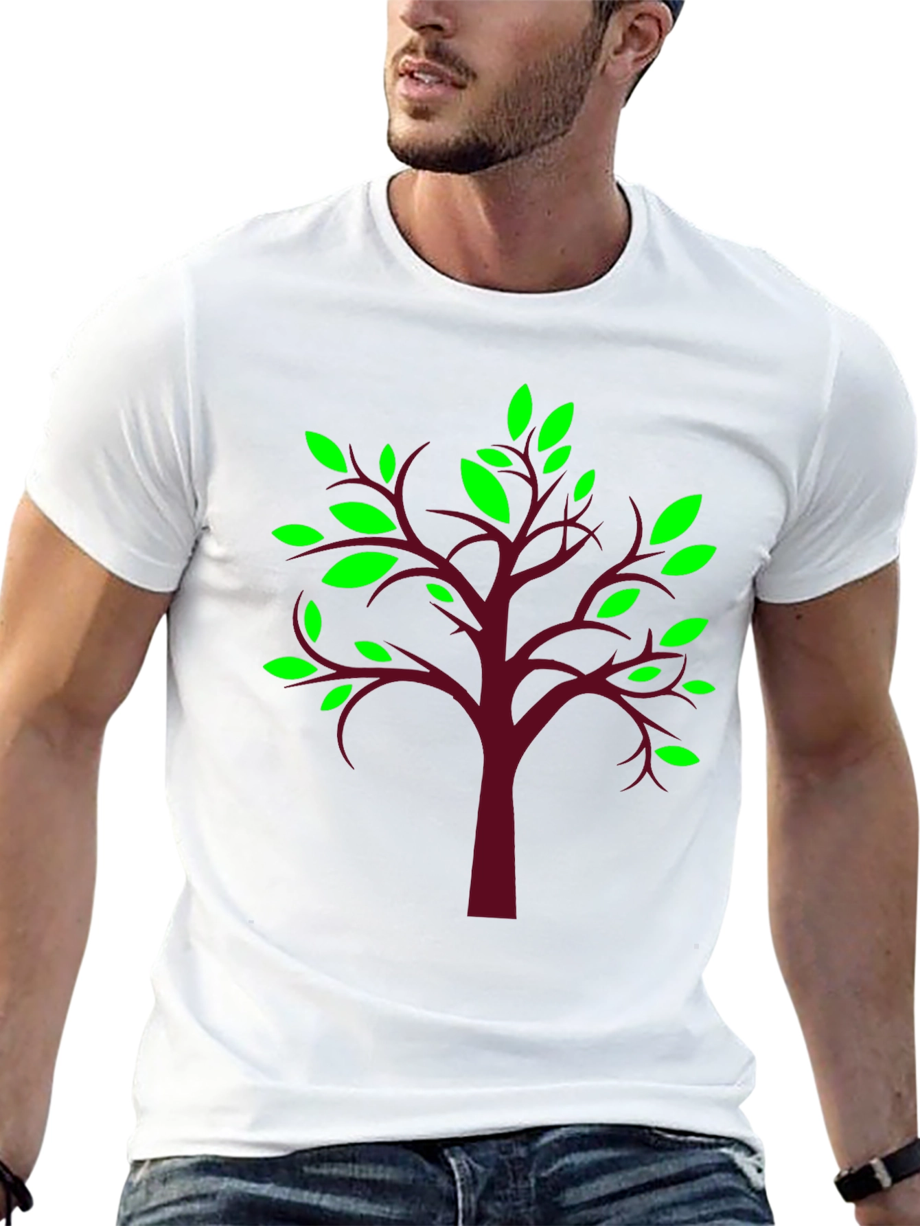 Nature Tree Graphic Tee - Stylish Mens Black T-Shirt