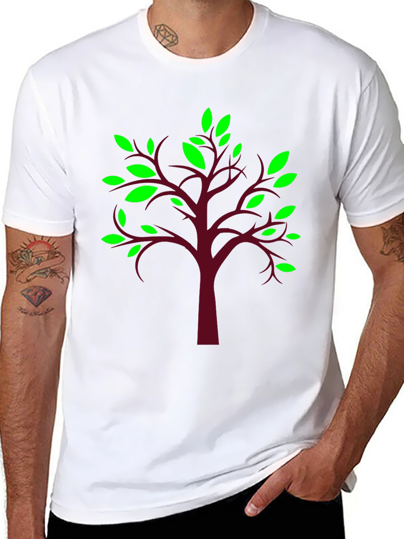 Nature Tree Graphic Tee - Stylish Mens Black T-Shirt